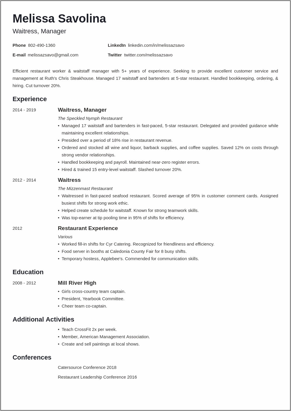 Pizza Manager Job Description Resume