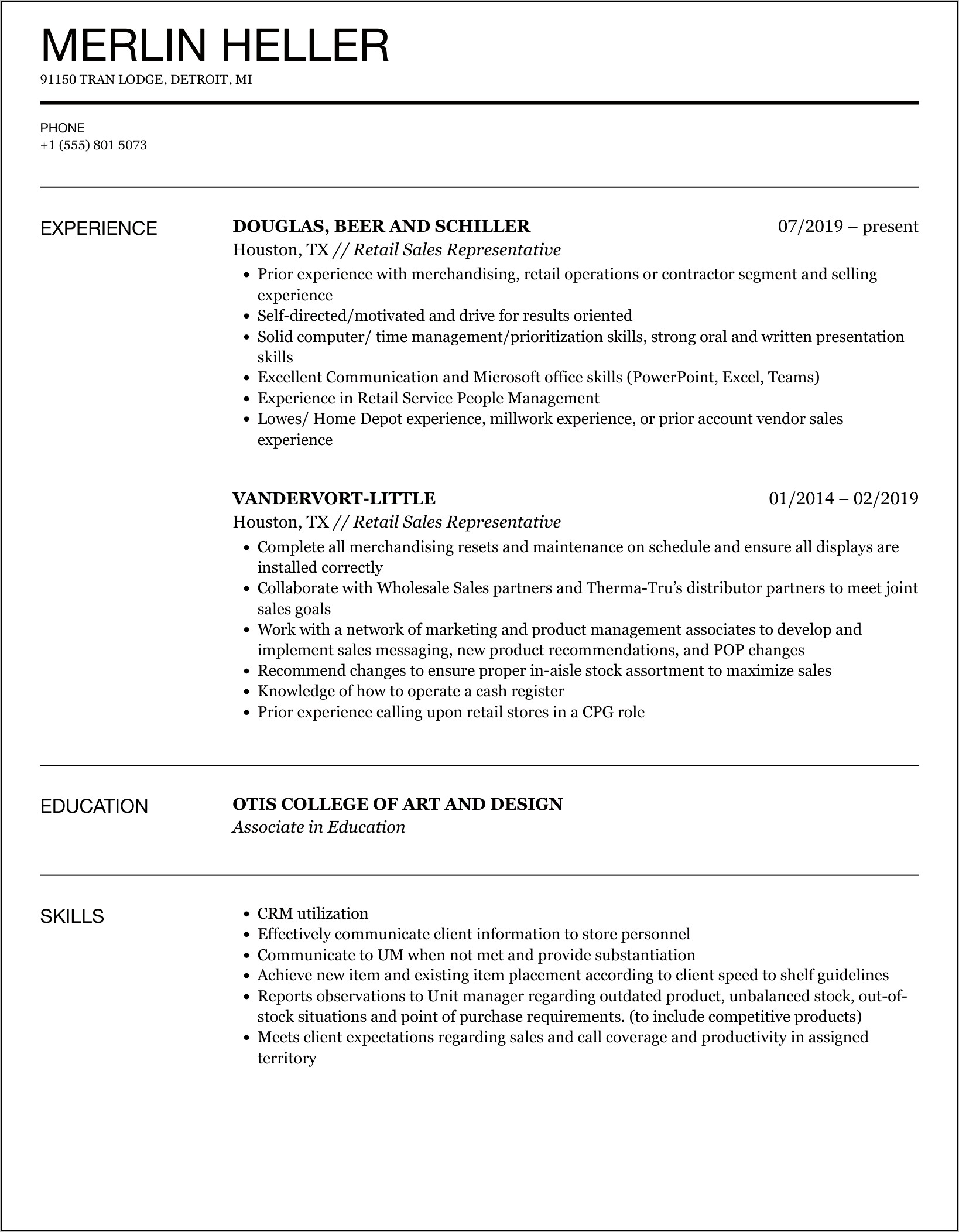 Point Of Sale Sample Resume