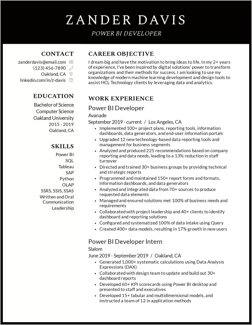 Power Objective Statements For Resumes