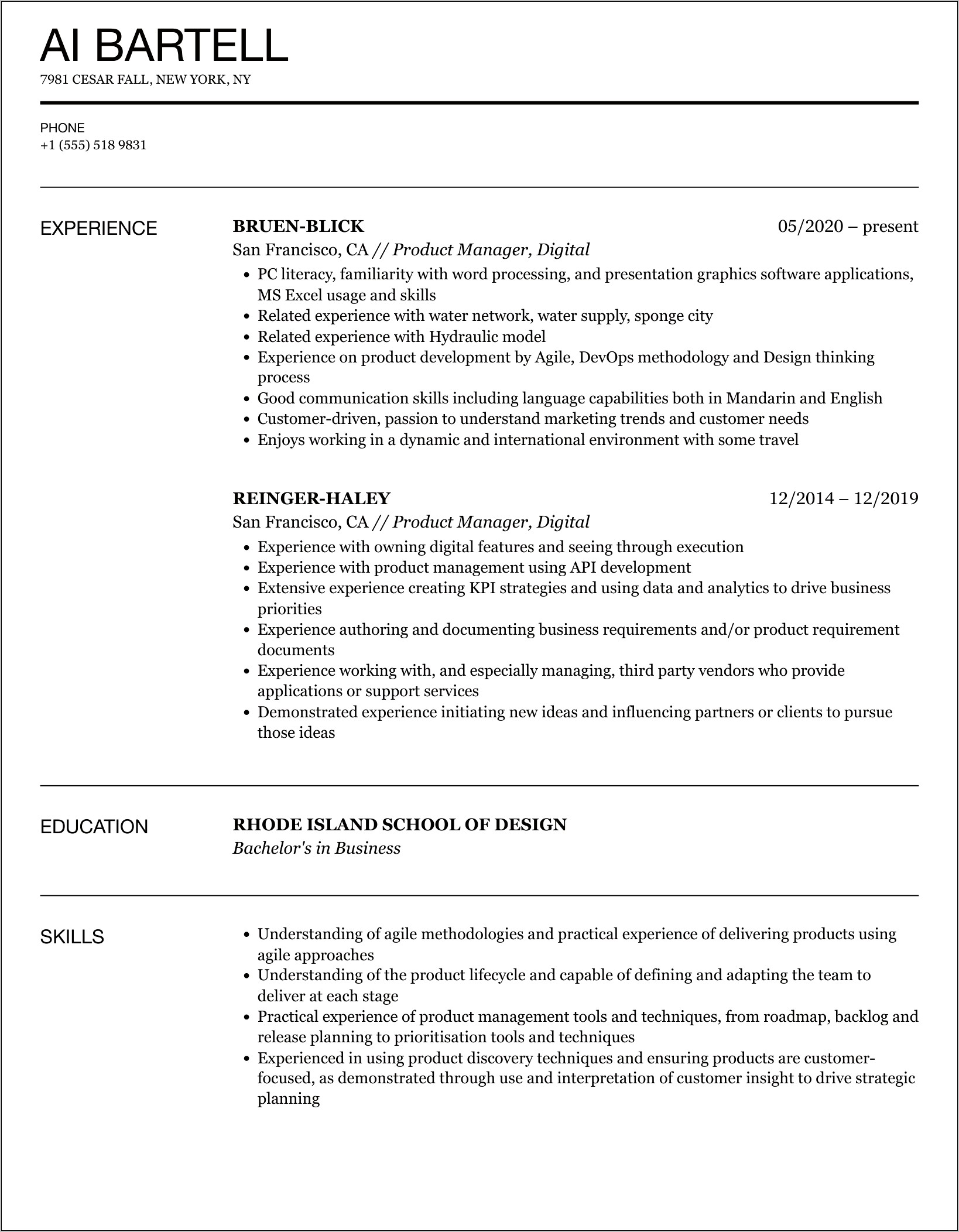 Product Manager Resume Ab Testing