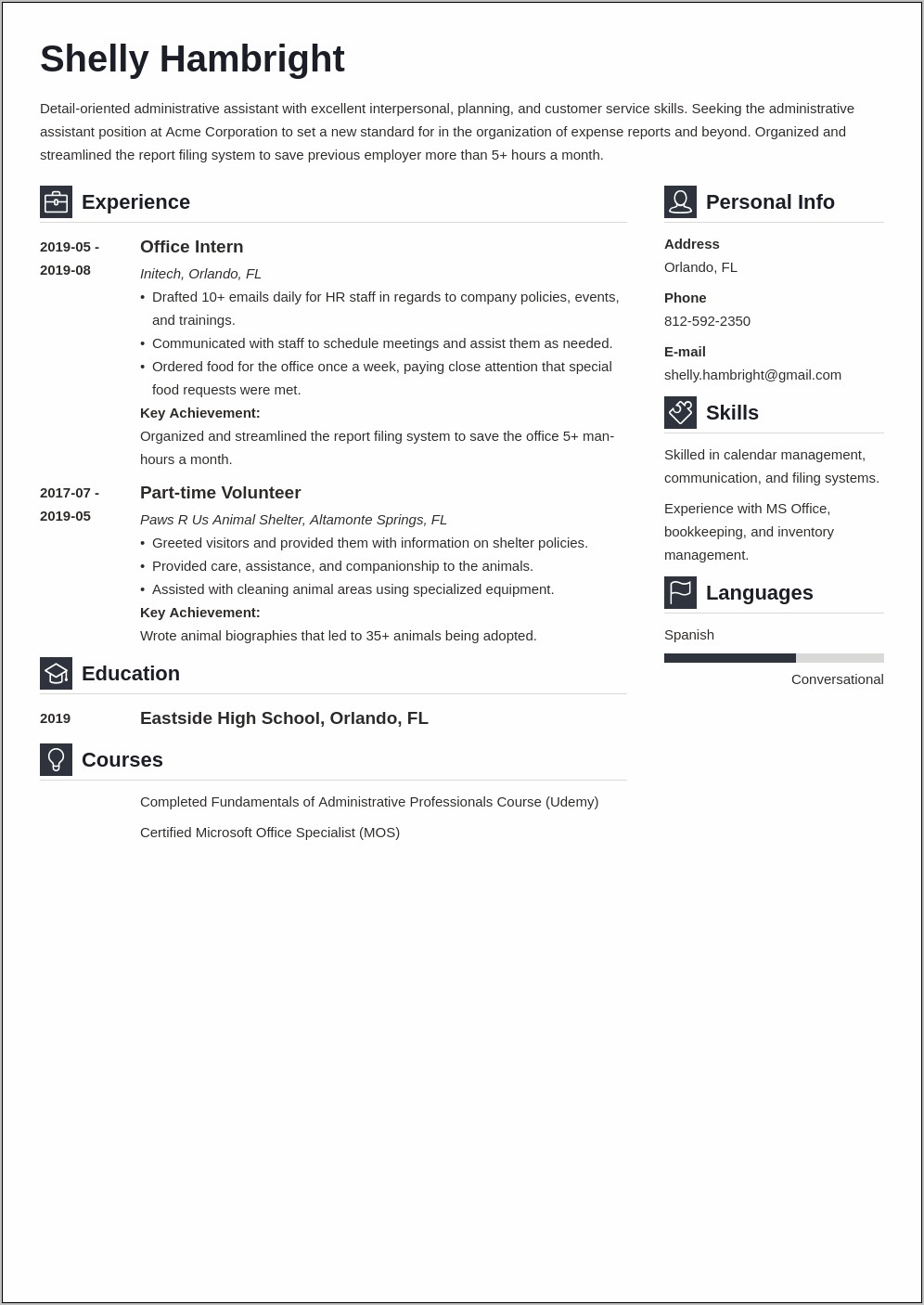 Professional Administrative Assistant Resume Objective