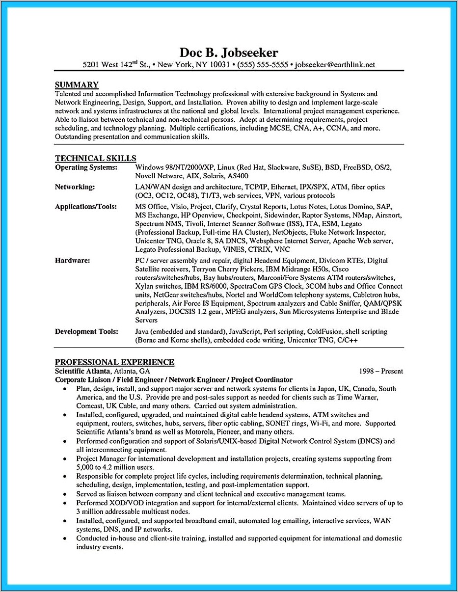Professional Resume Example For Scientist