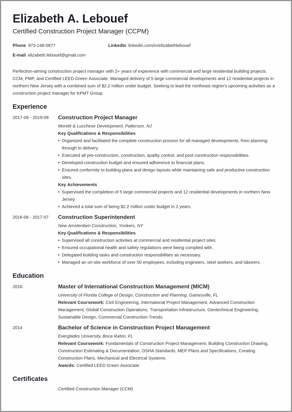 Project Manager Key Responsibilities Resume