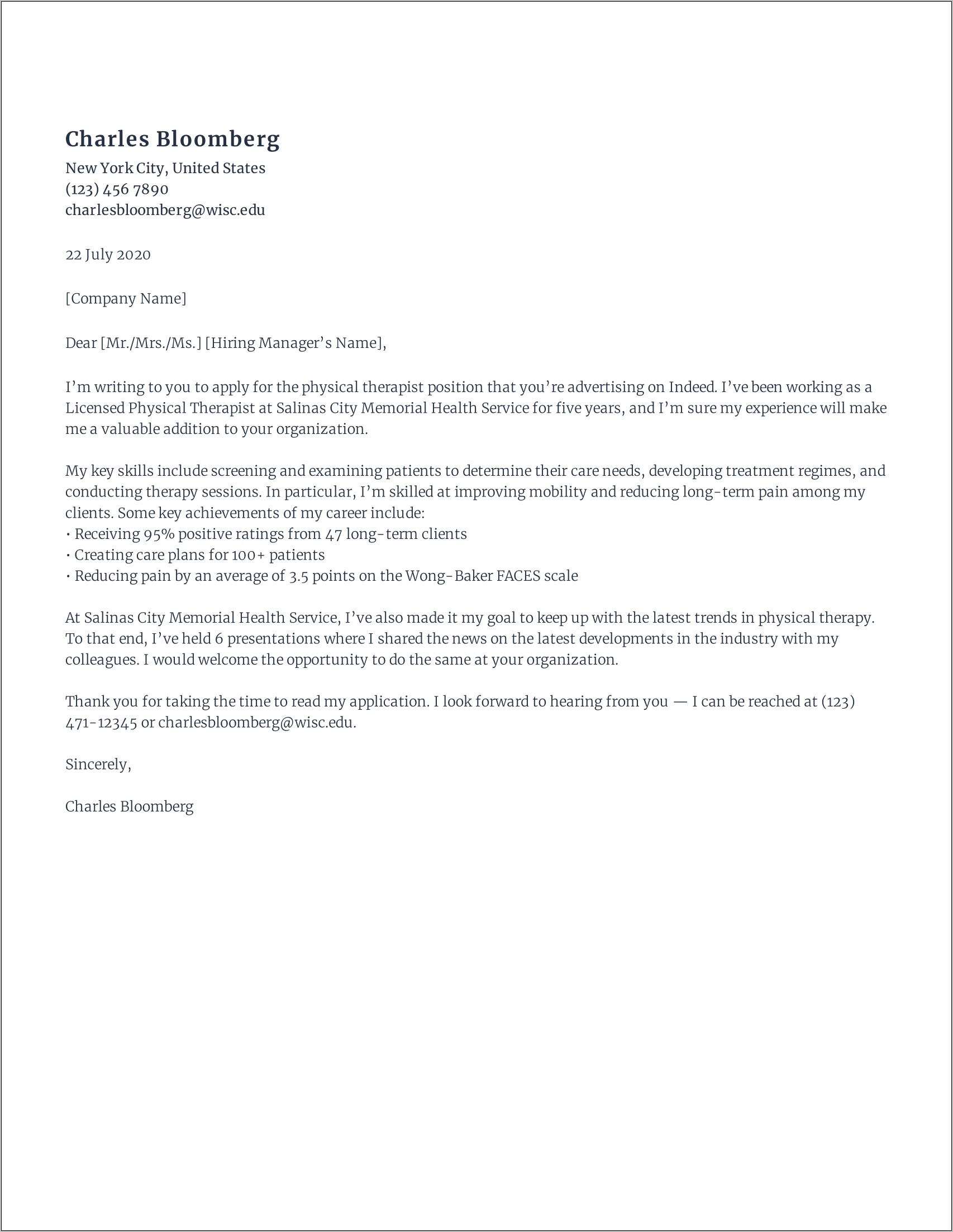 Pta Resume Cover Letter Examples