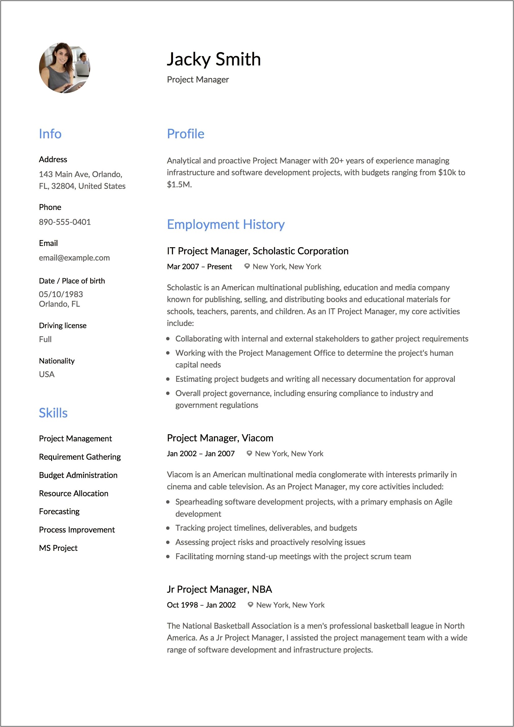 Put Projects On Resume Examples