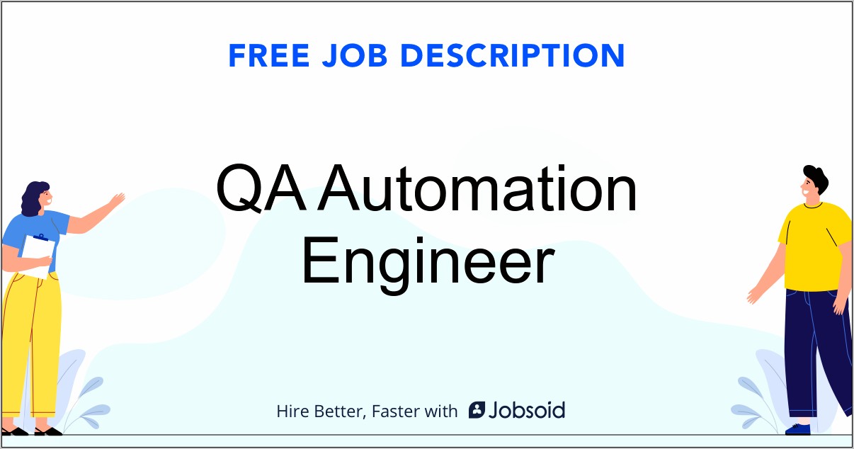 Qa Automation Engineer Sample Resume