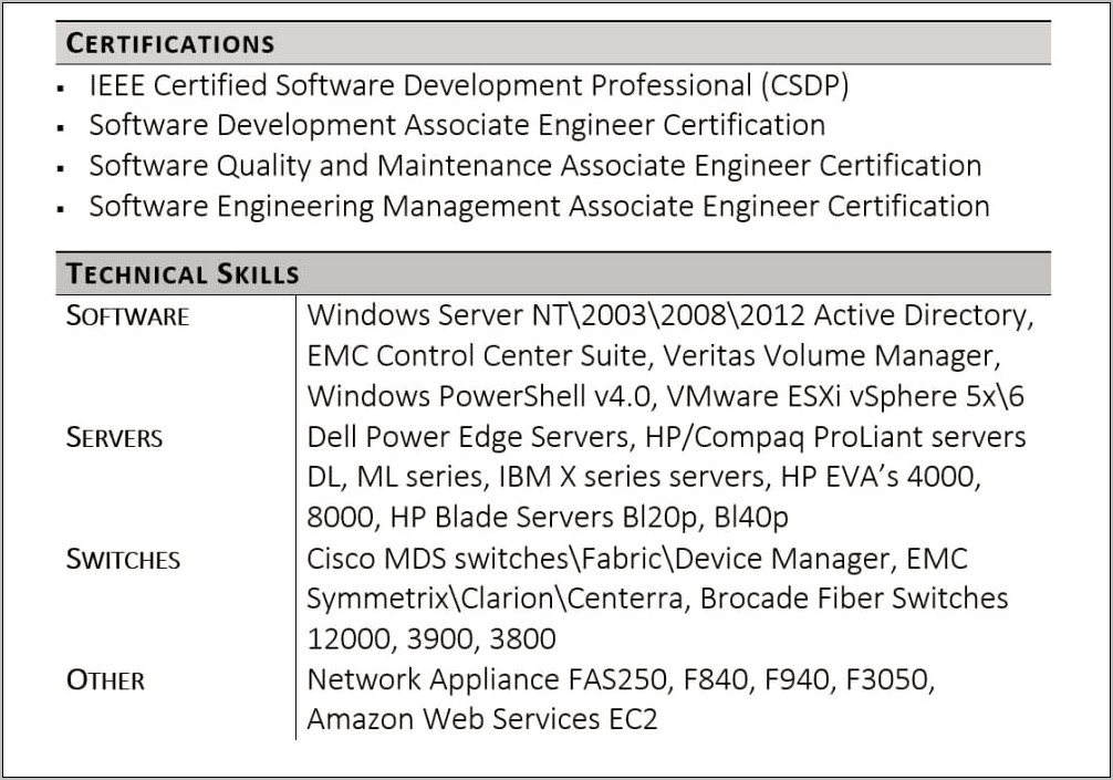 Qualifications Skills Section On Resume