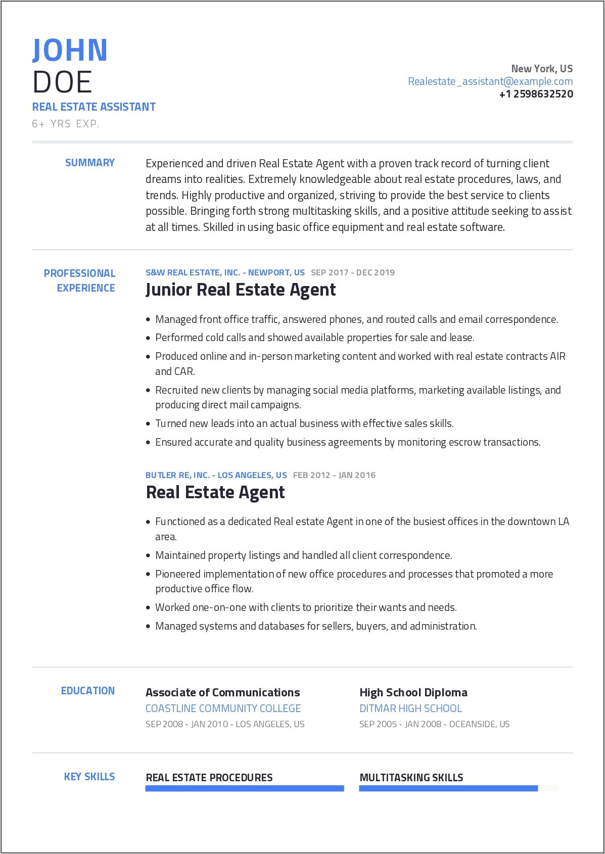 Real Estate Managing Broker Resume