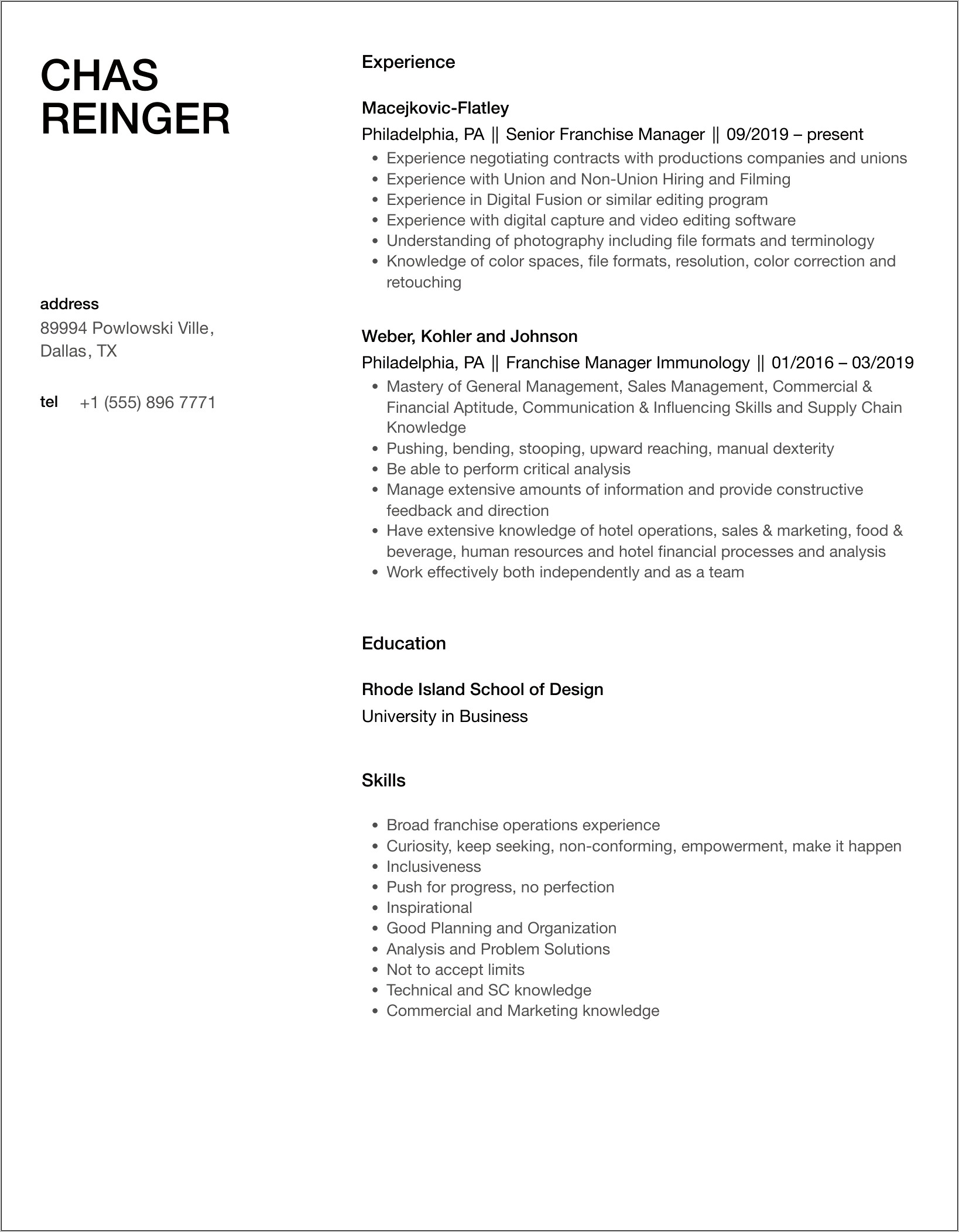 Red Robin Mid Manager Resume
