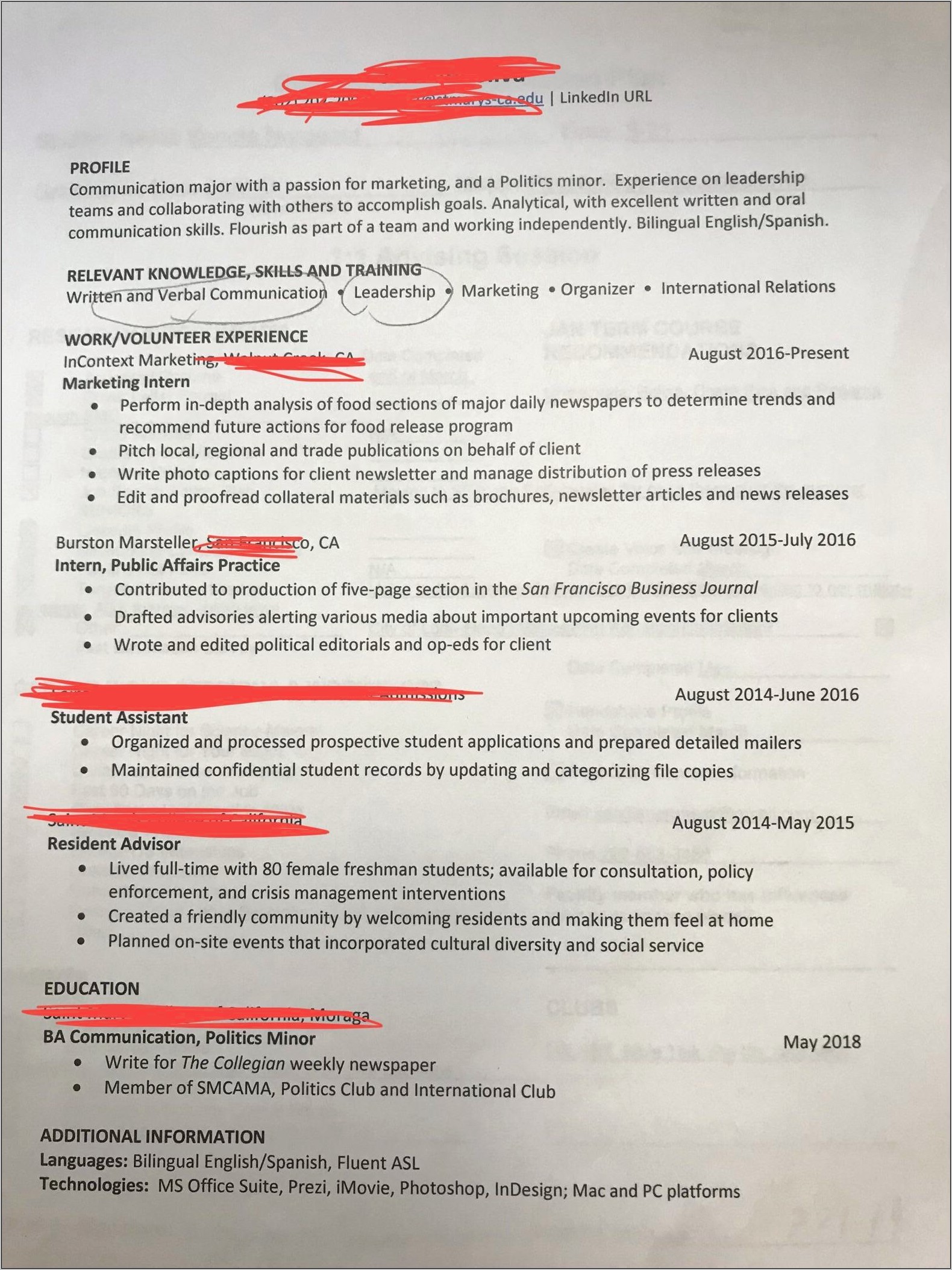 Reddit Jobs School Transfer Resume