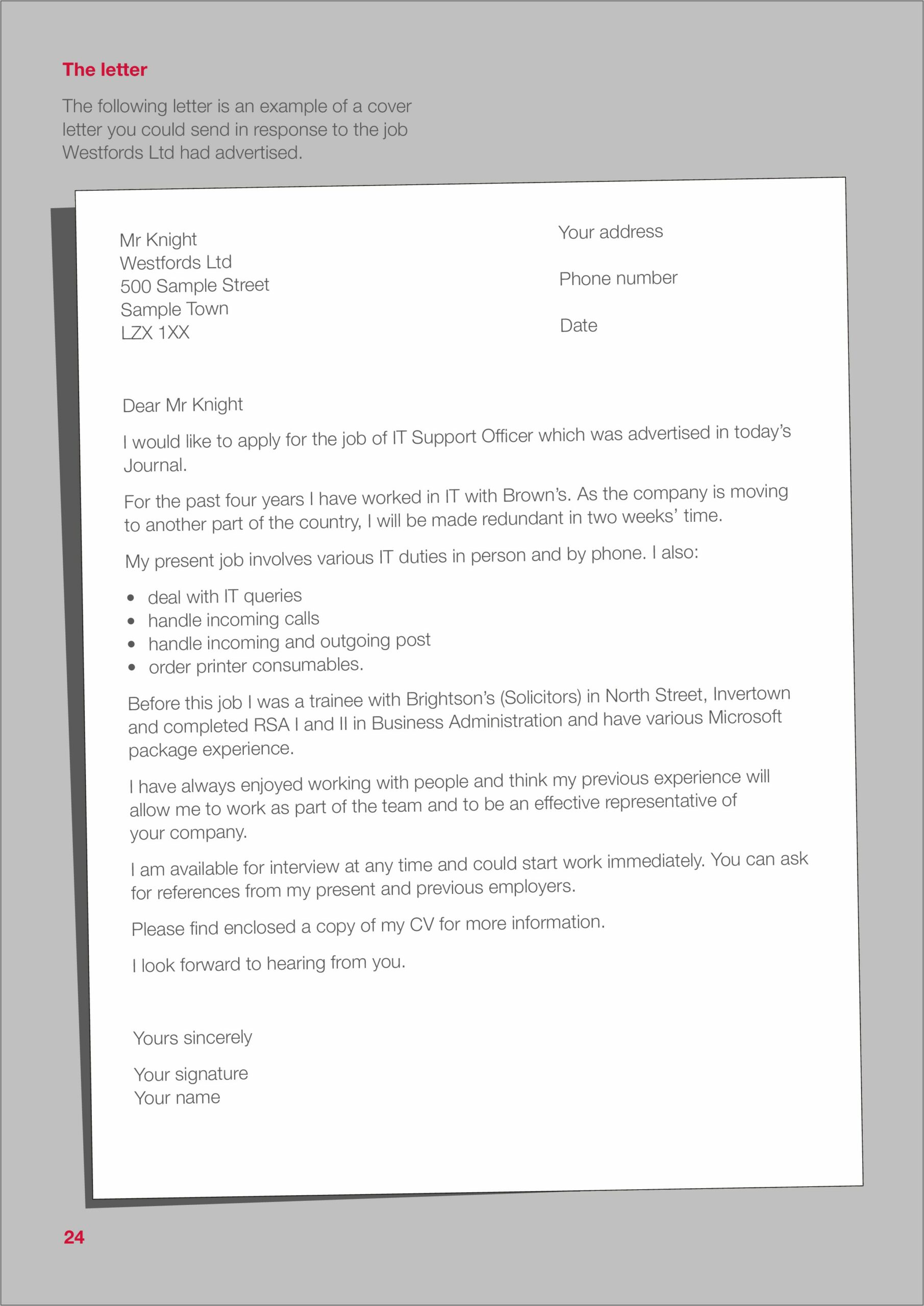Relocation Resume Cover Letter Examples