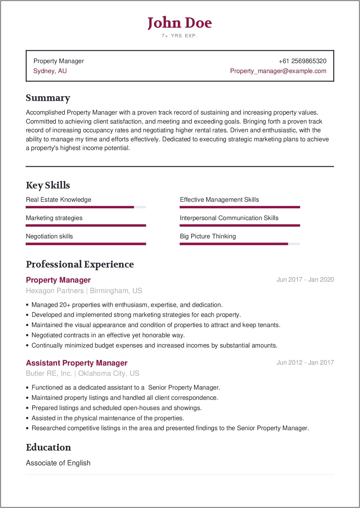 Rent To Own Manager Resume
