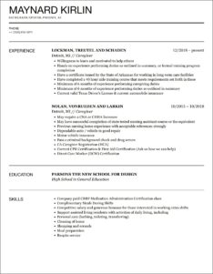 Respite Care Job Description Resume