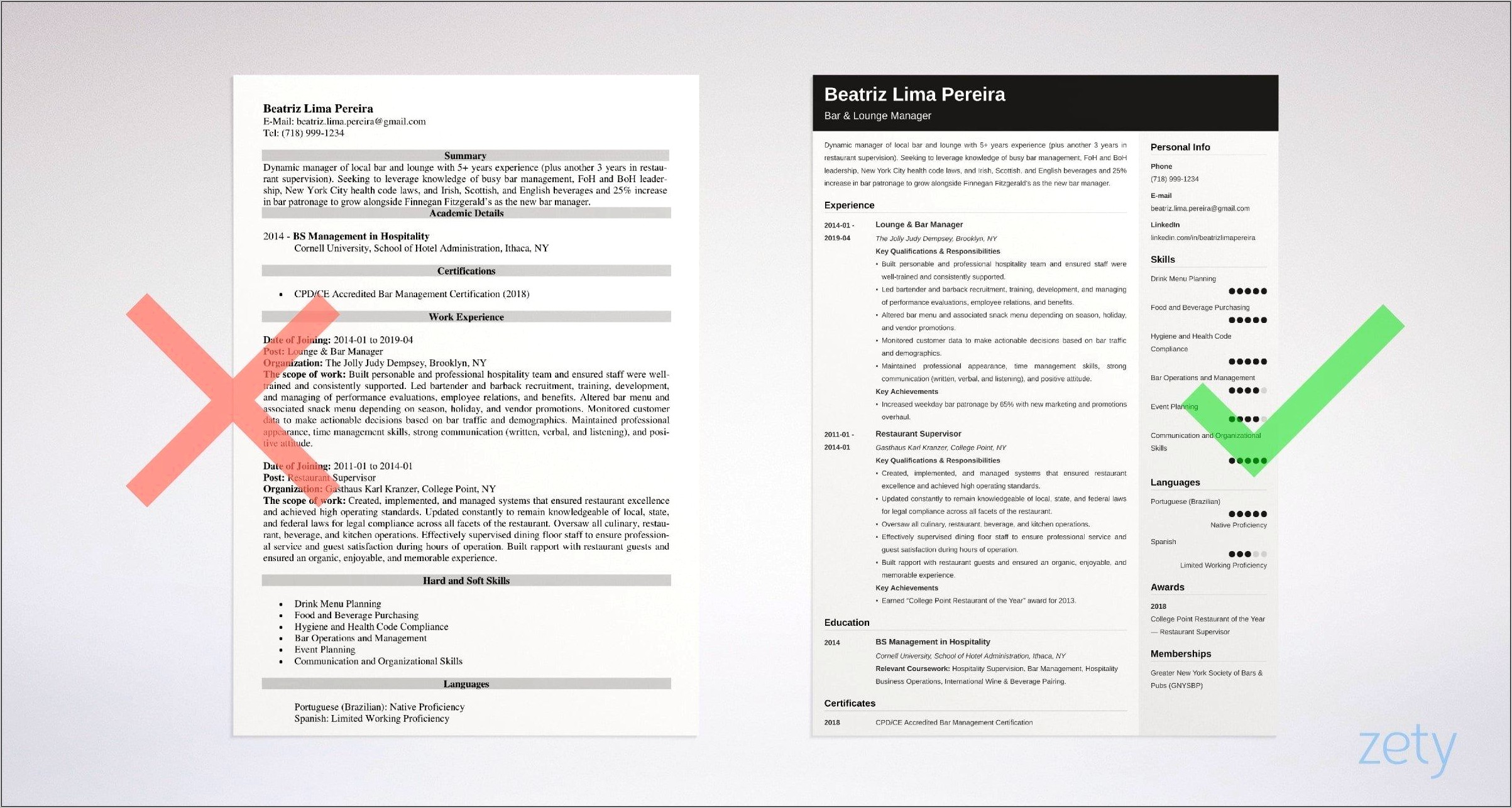 Restaurant Manager Resume Template Word