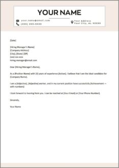Resume Application Cover Letter Example