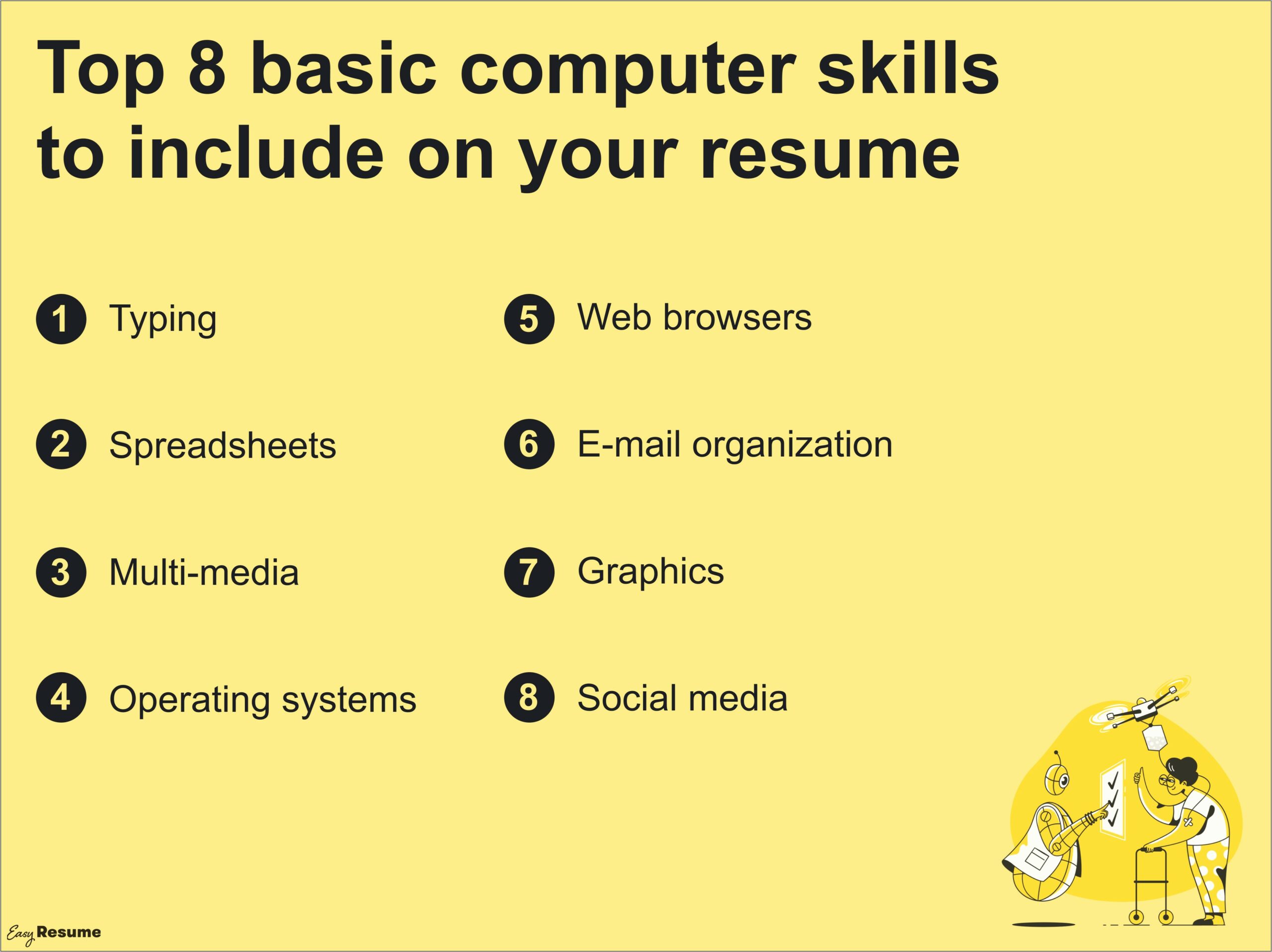 Resume Basic Computer Skills Examples