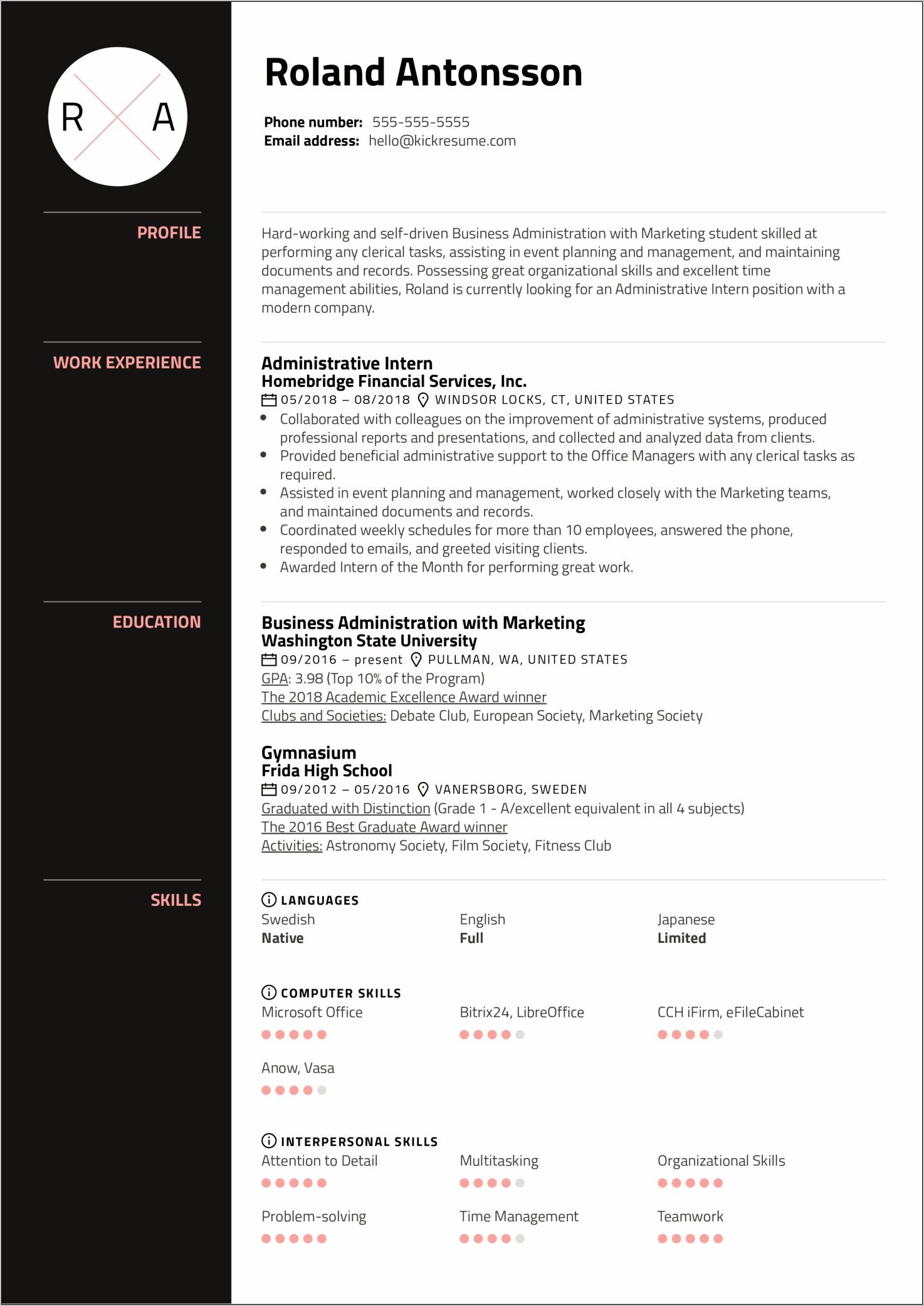 Resume Career Summary Examples Administrative