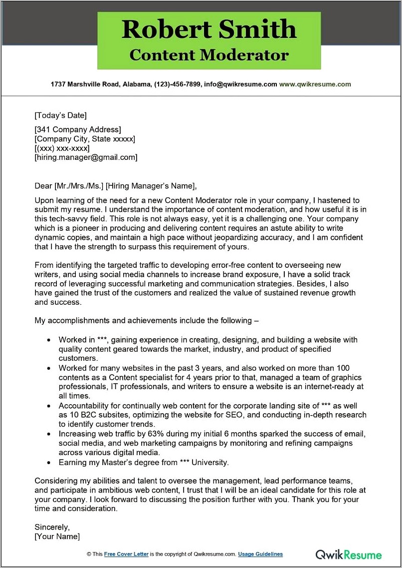 Resume Cover Letter Examples Journalism