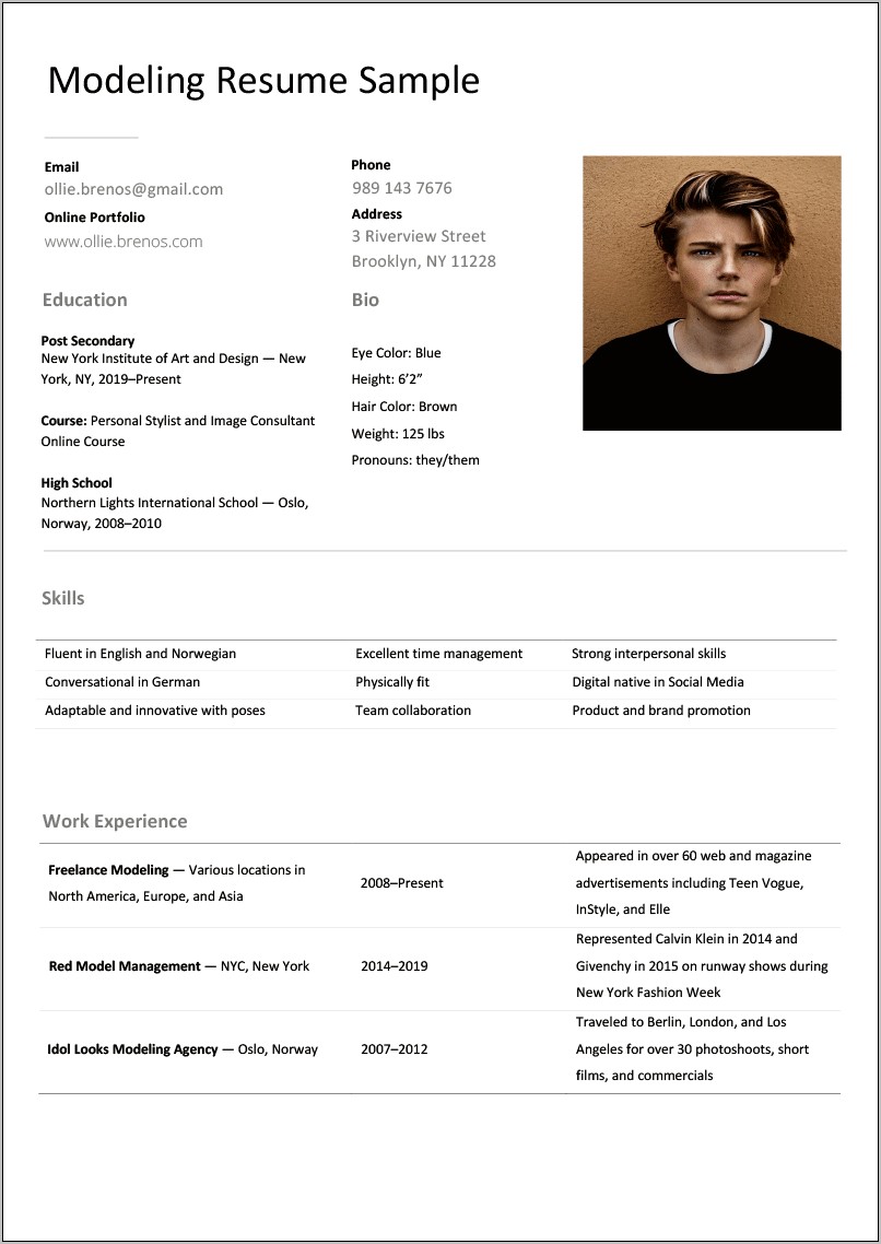 Resume Example 2019 One Page
