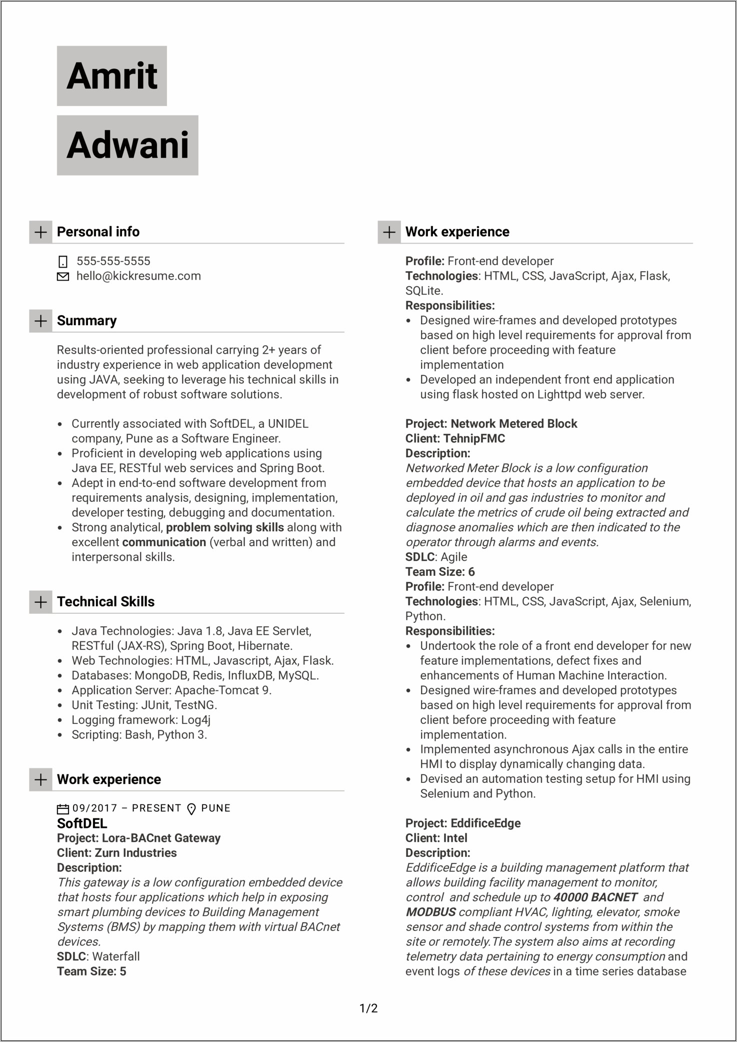 Resume Examples Embedded Software Engineer