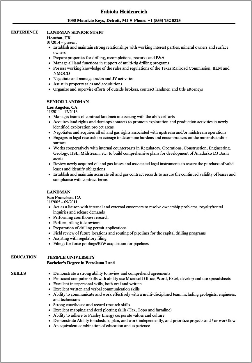 Resume Examples For Blm Jobs