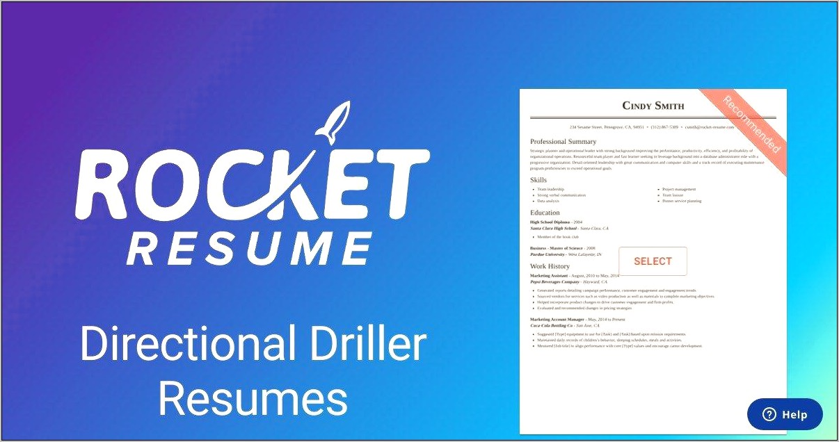 Resume Examples For Directional Drilling