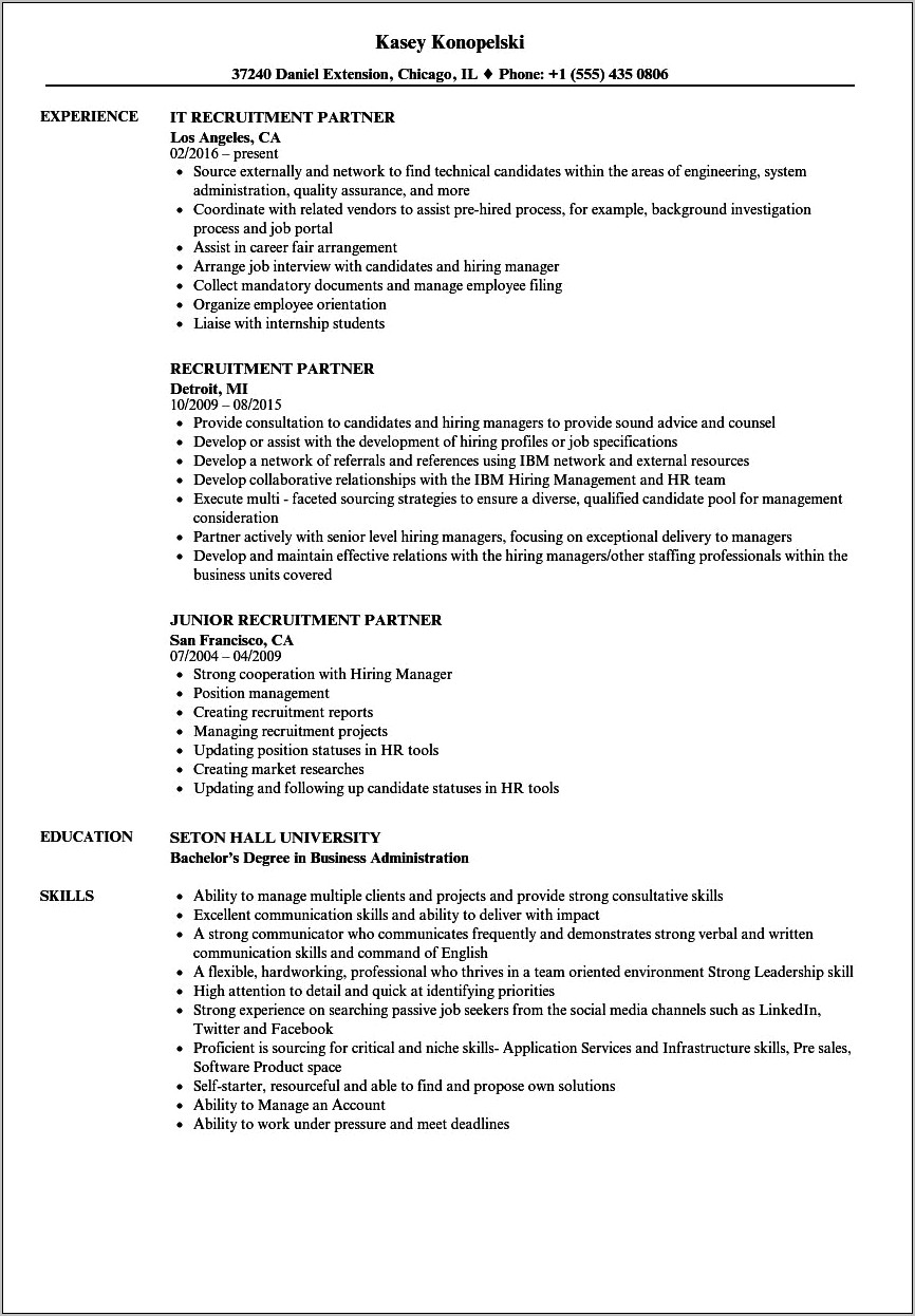 Resume Examples For Job Interviews