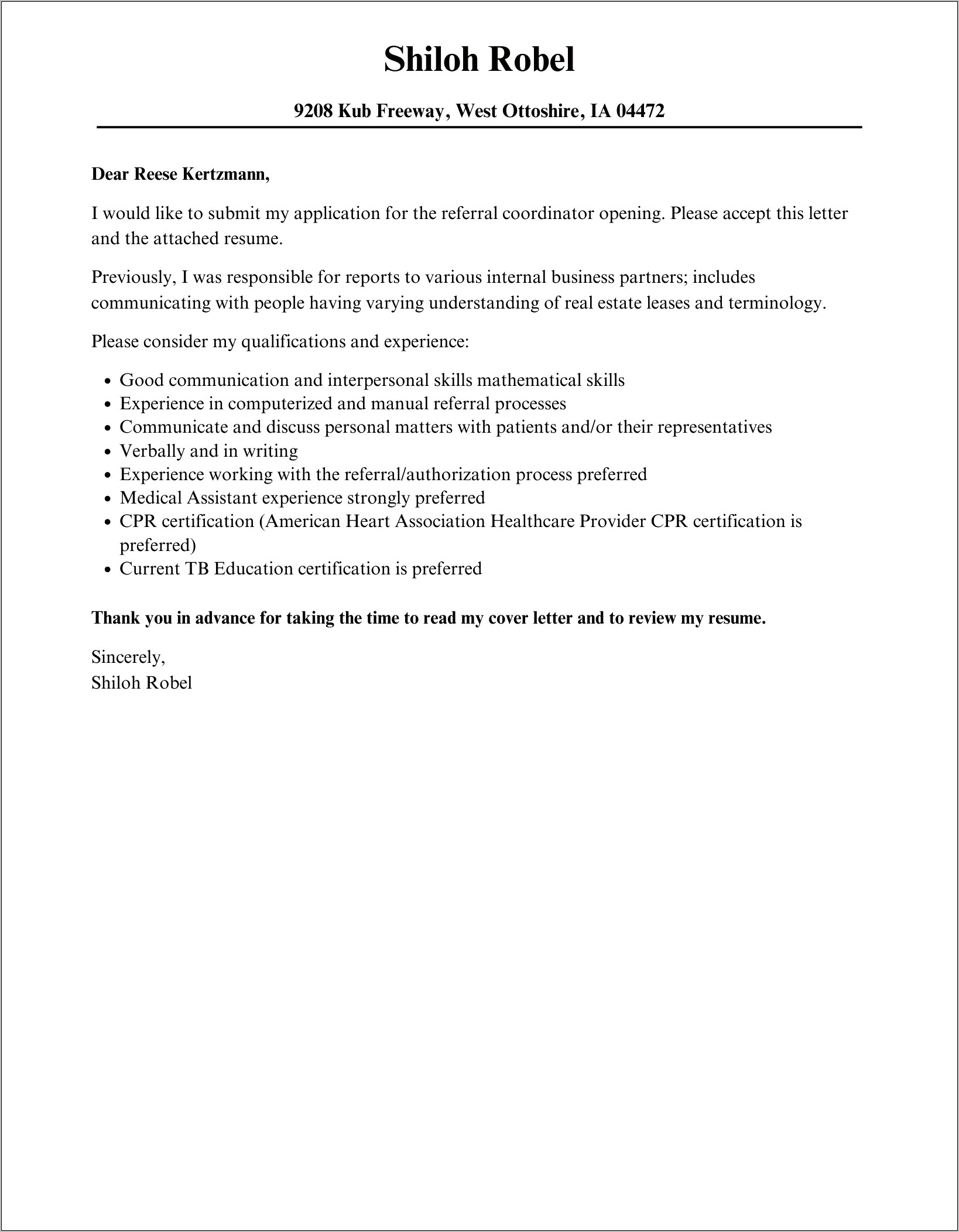 Resume Examples For Referral Coordinator
