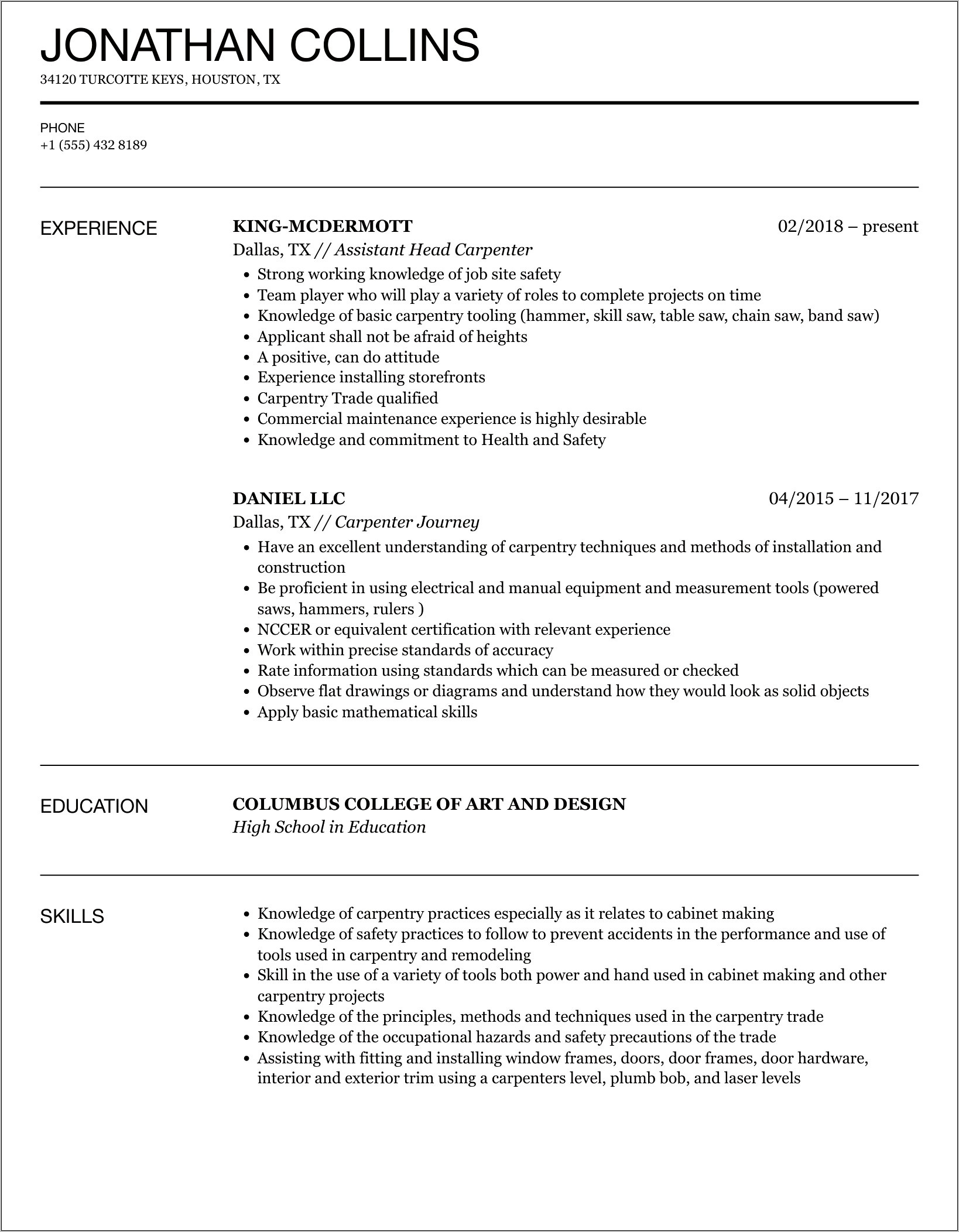 Resume Examples For Wood Energy