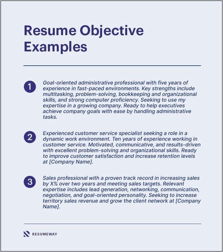 Resume Examples Goals And Objectives
