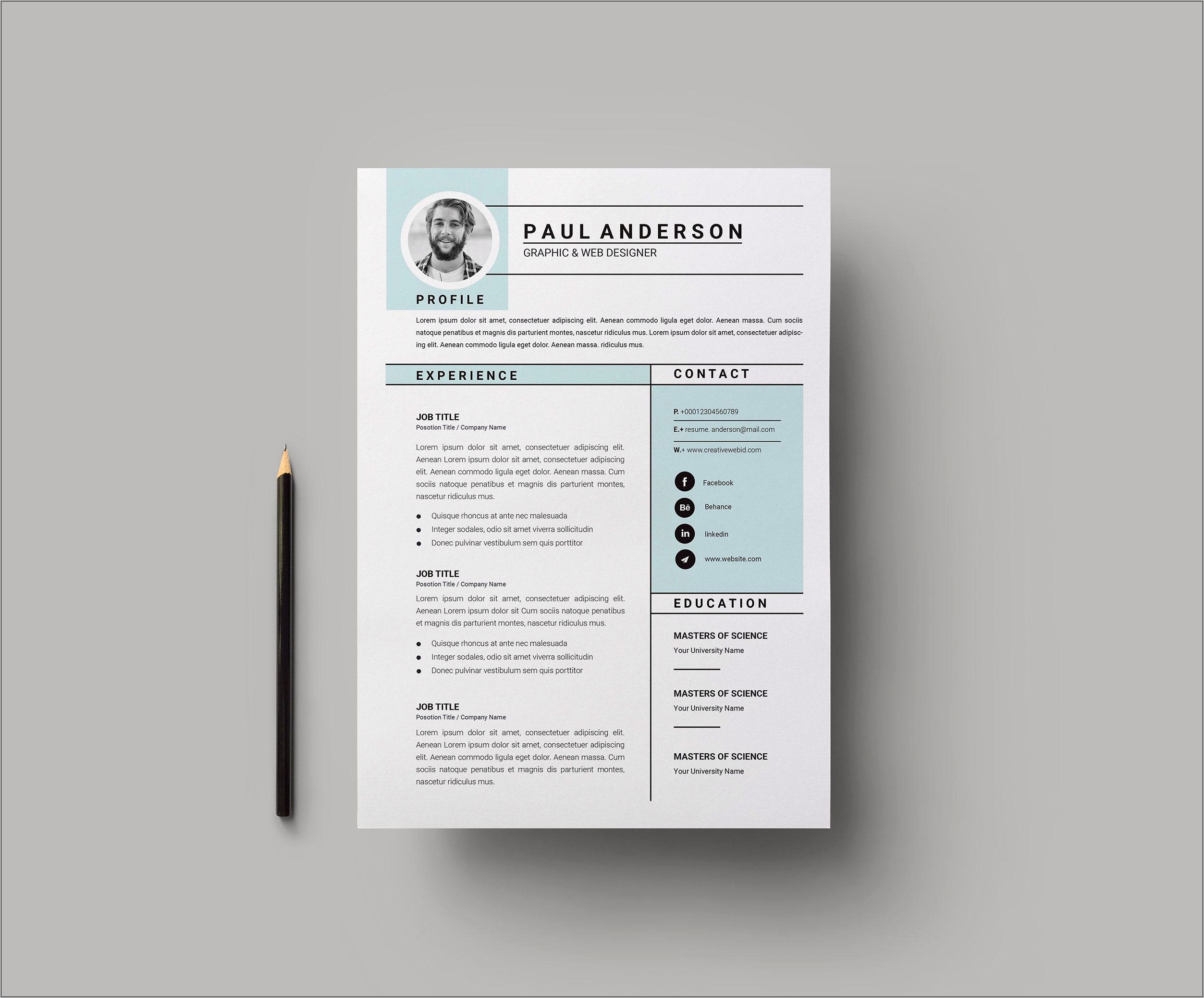 Resume Examples With Behence Links