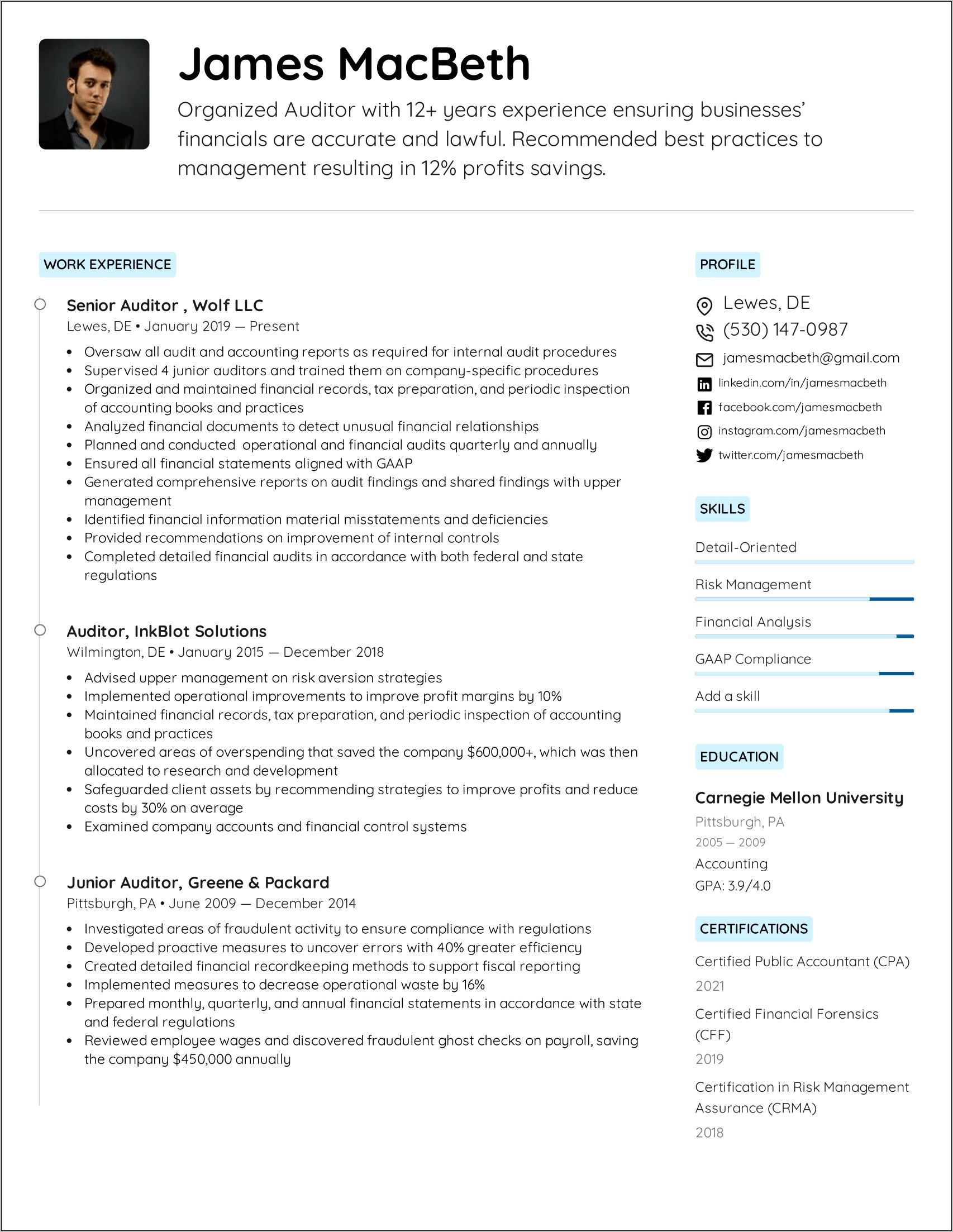Resume Examples With Testimonies Examples