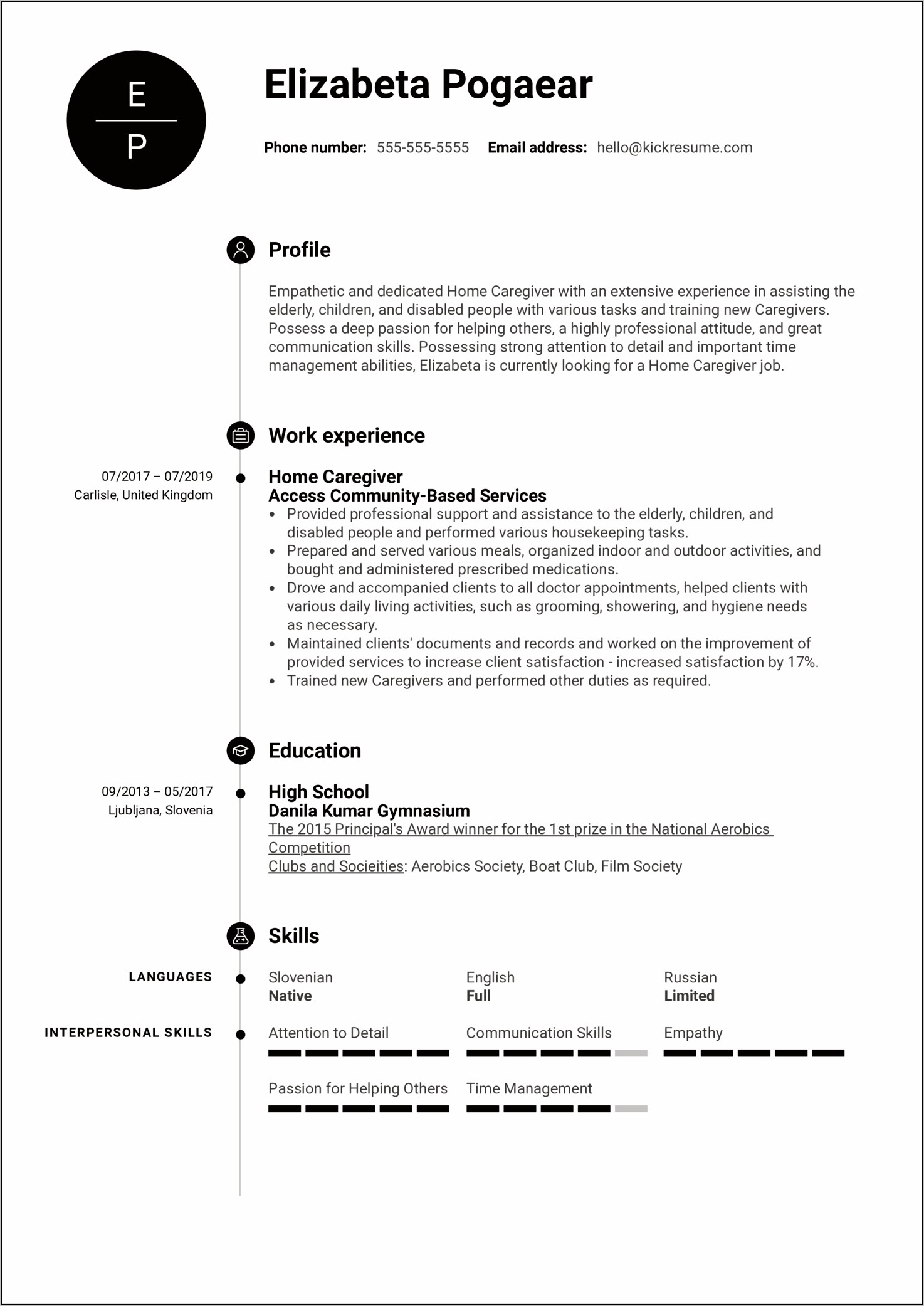 Resume Examples Working With Disabled