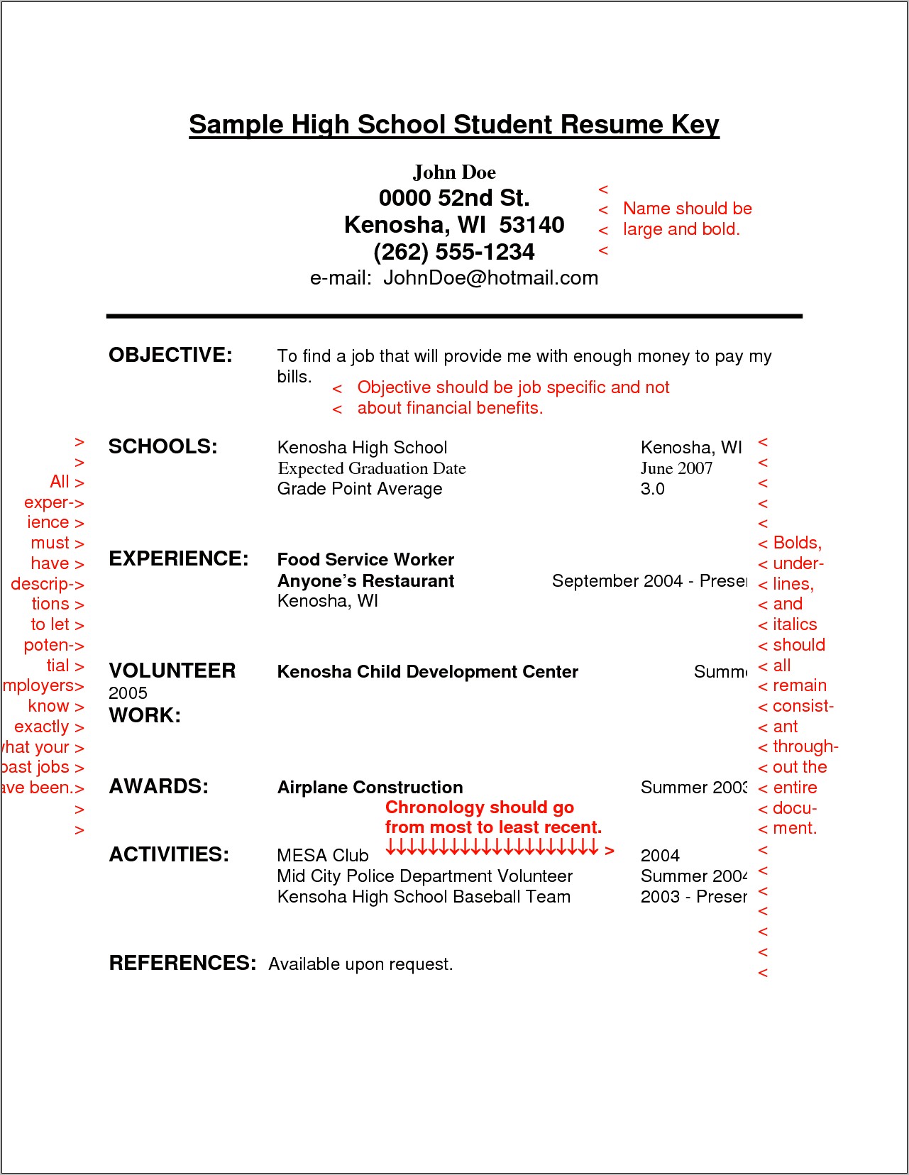 Resume Expected Graduation Date Example