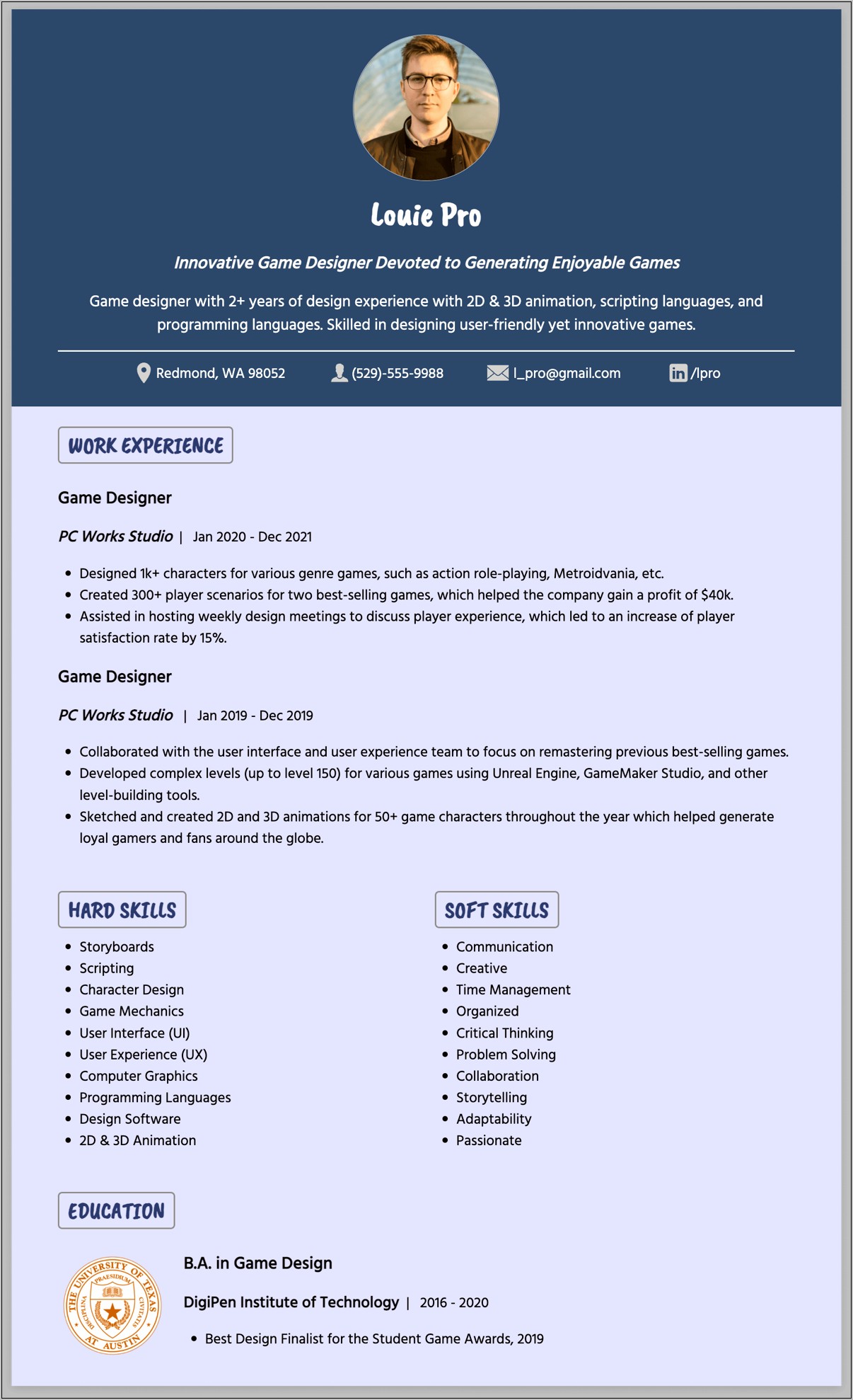 Resume For Game Journalist Examples