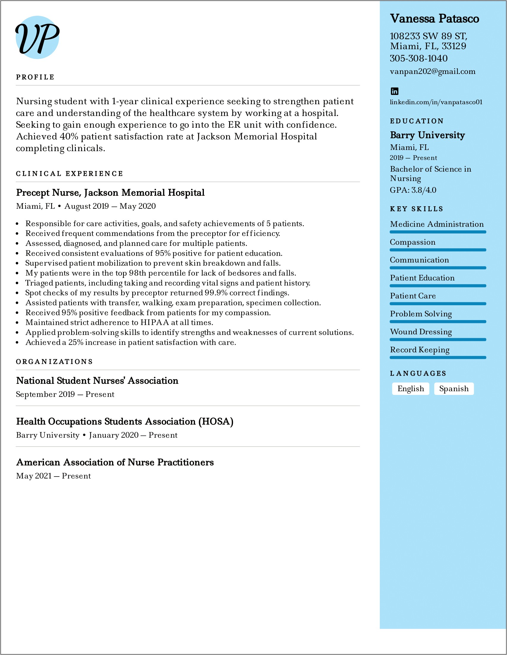Resume For Nurse Educator Job