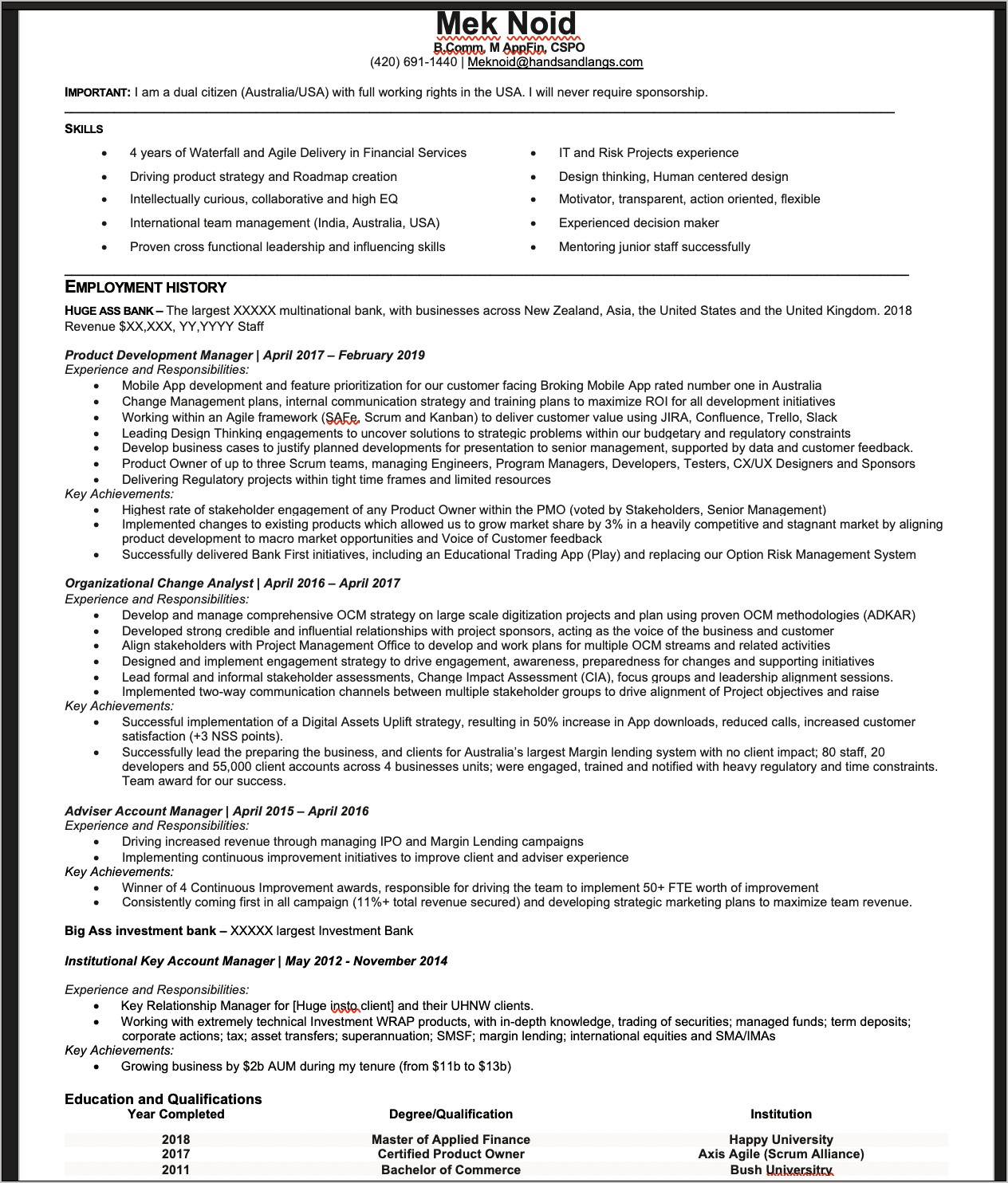 Resume For Second Real Job