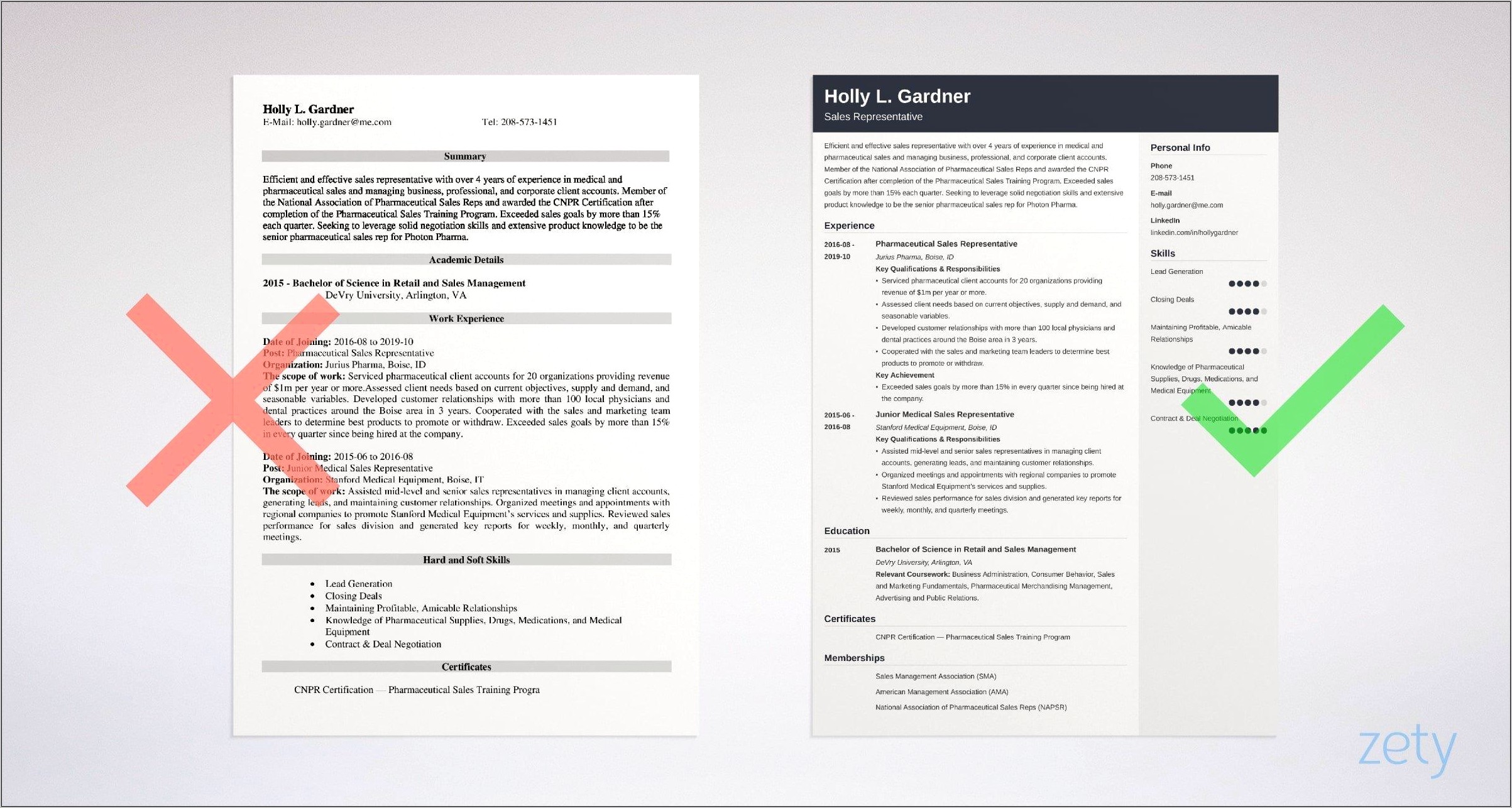 Resume Format For Sales Jobs