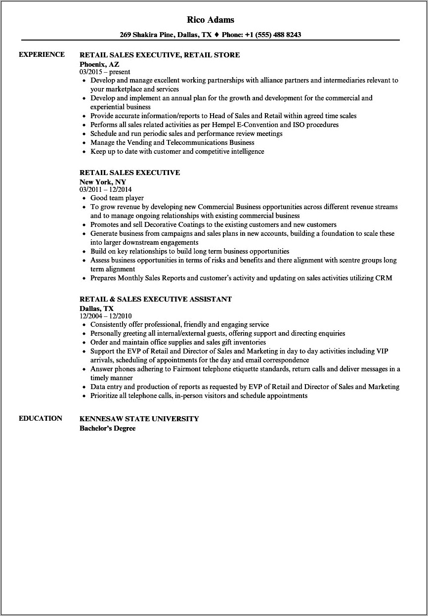 Resume Formats For Executives Jobs