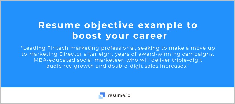 Resume Goals And Objectives Examples