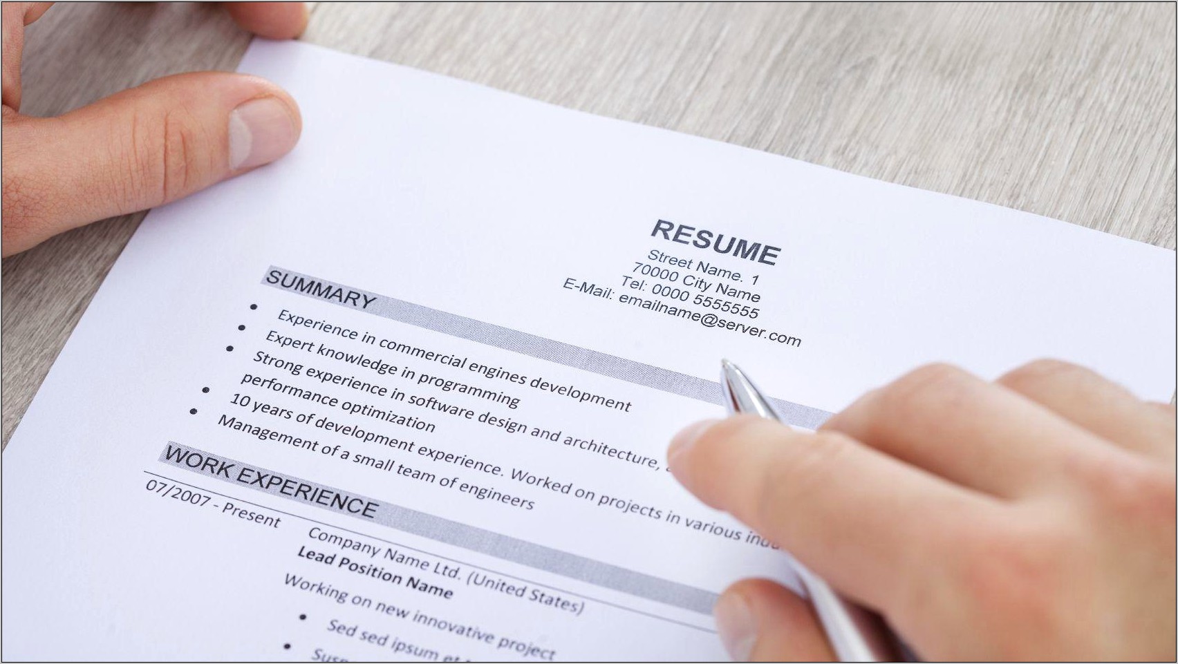 Resume Heading And Summary Examples
