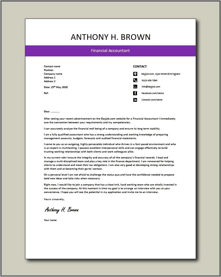 Resume Letterhead Samples For Accounting