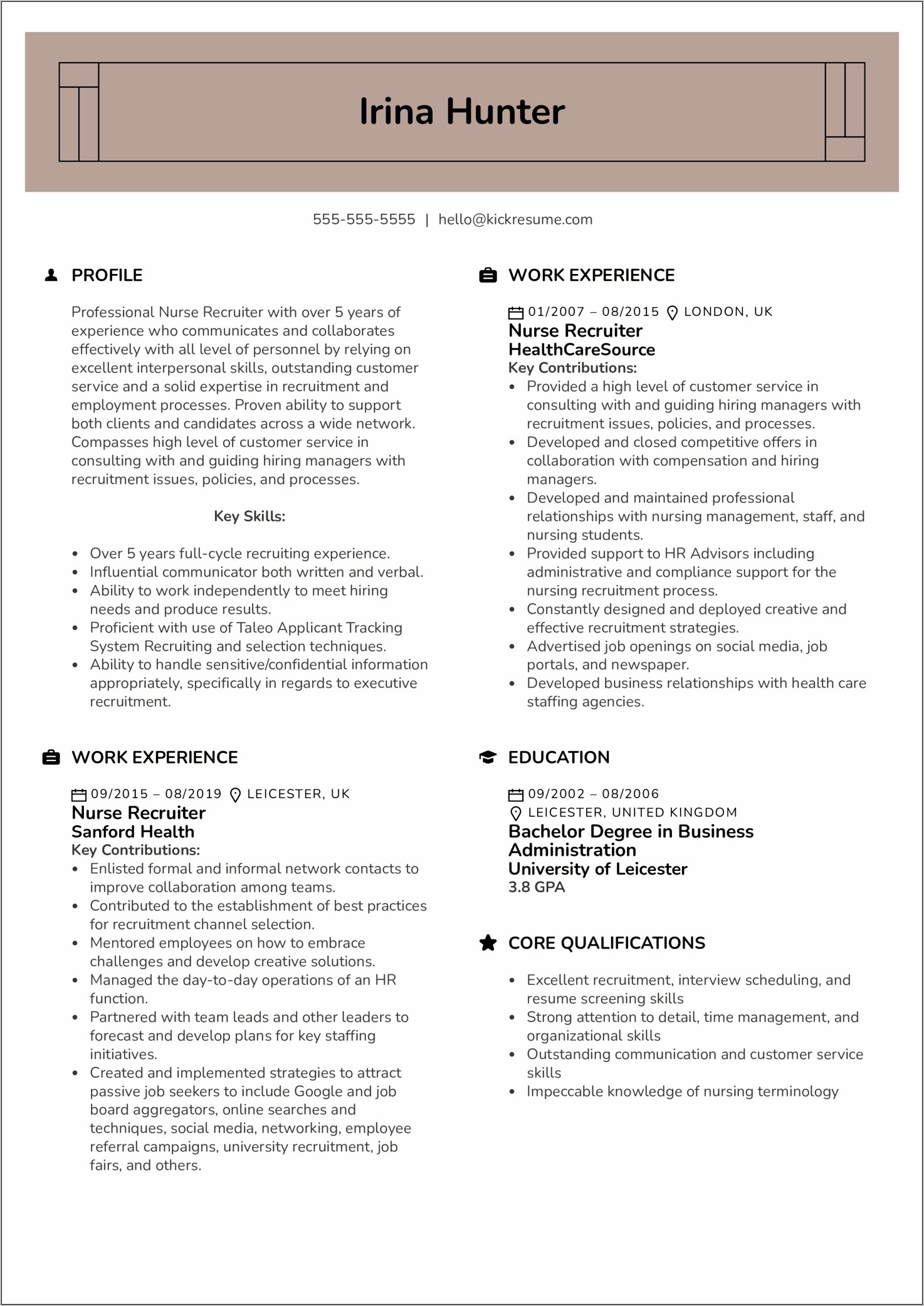 Resume Objective Examples For Recruiters