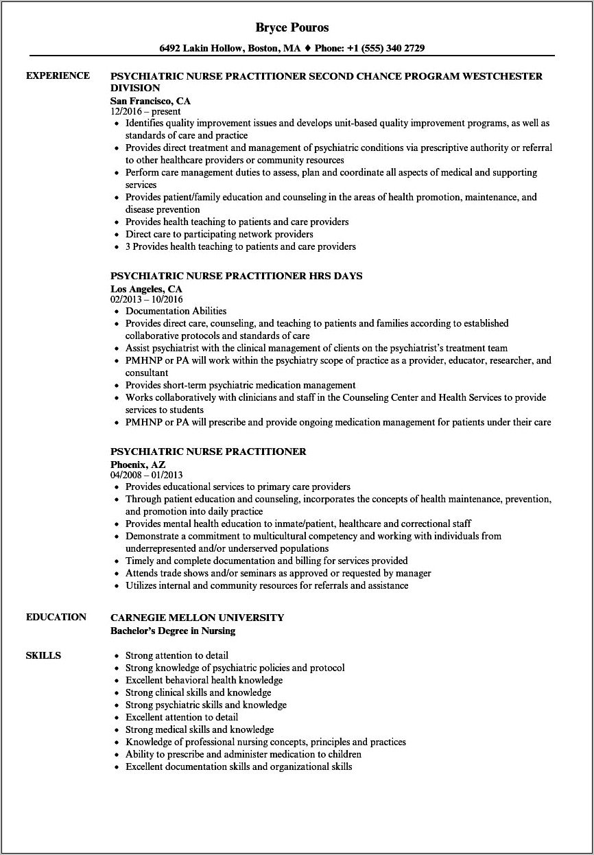 Resume Objective For Dnp Program