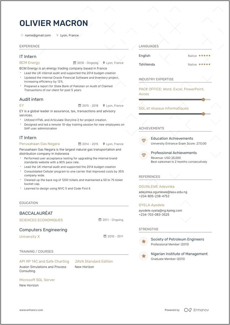 Resume Objective For Ey Consultant