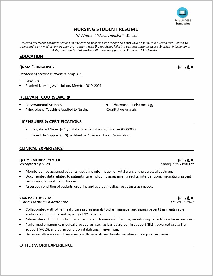 Resume Objective For Hospital Jobs