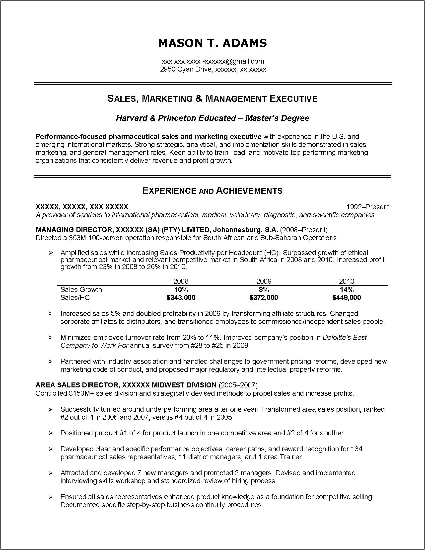 Resume Objective For Medical Sales