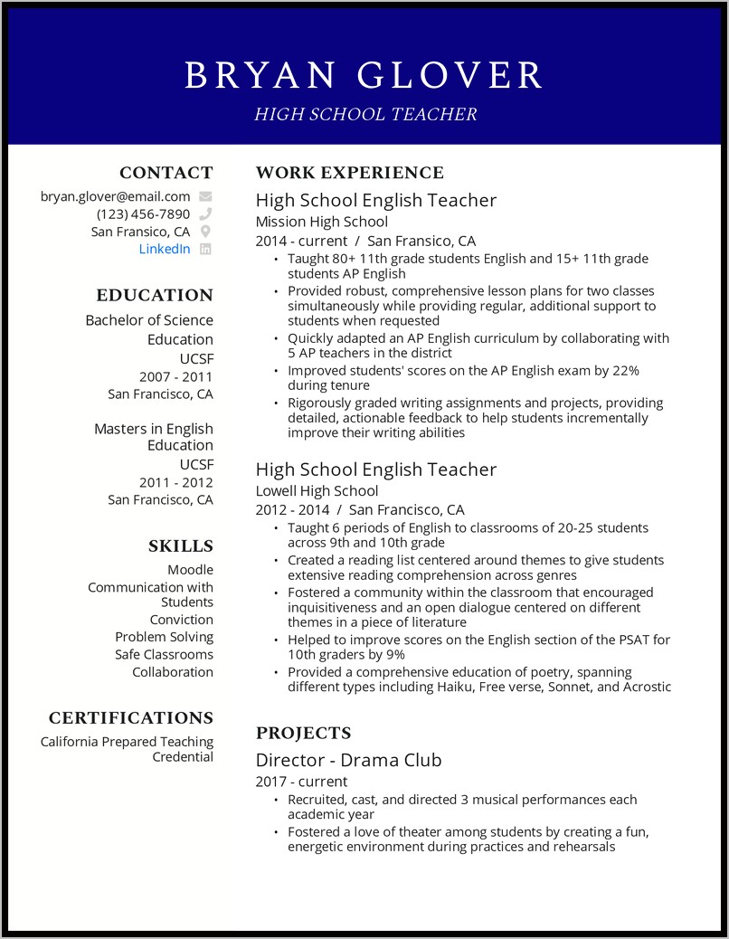 Resume Objective For School Employee