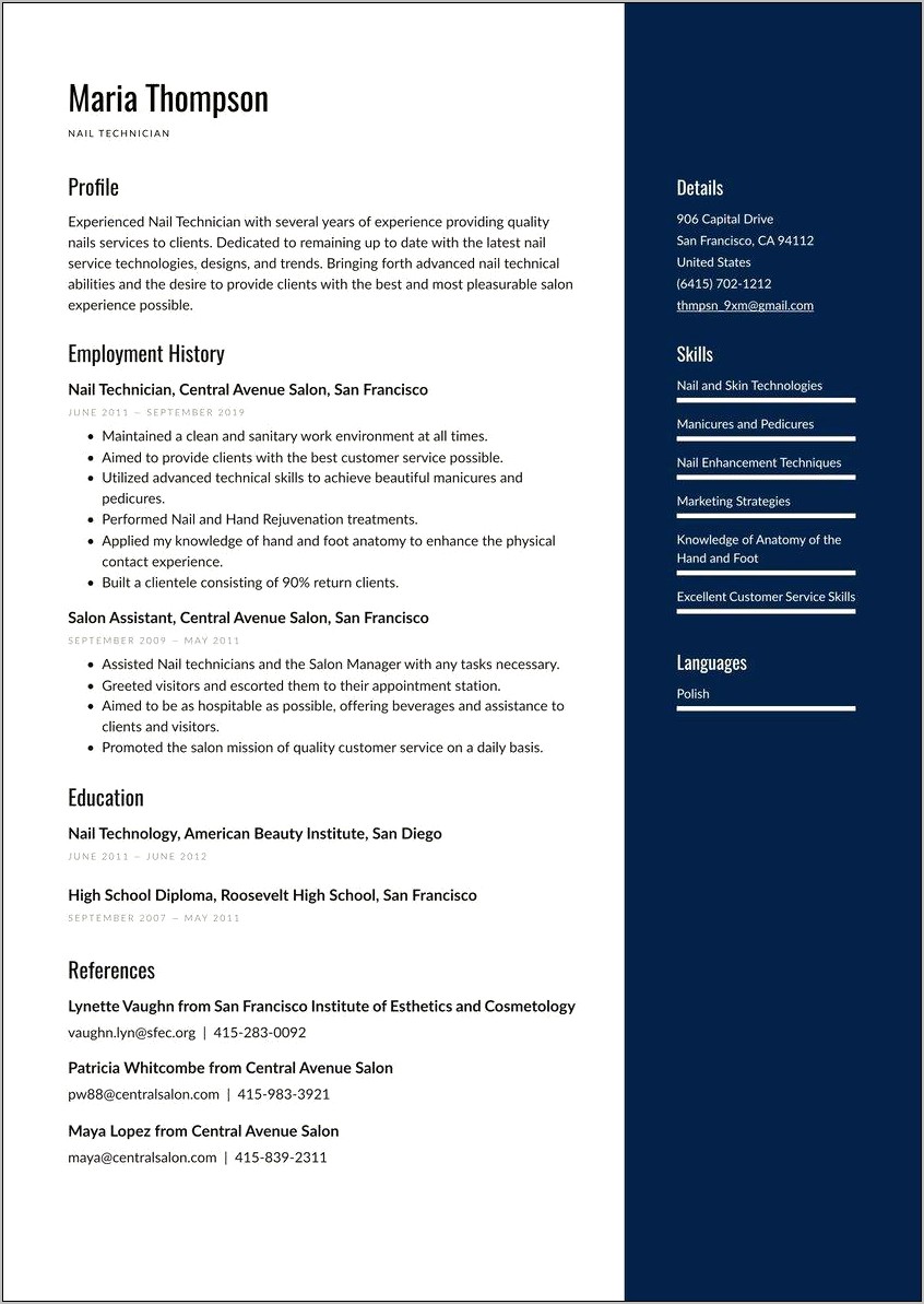 Resume Objective For Service Technician