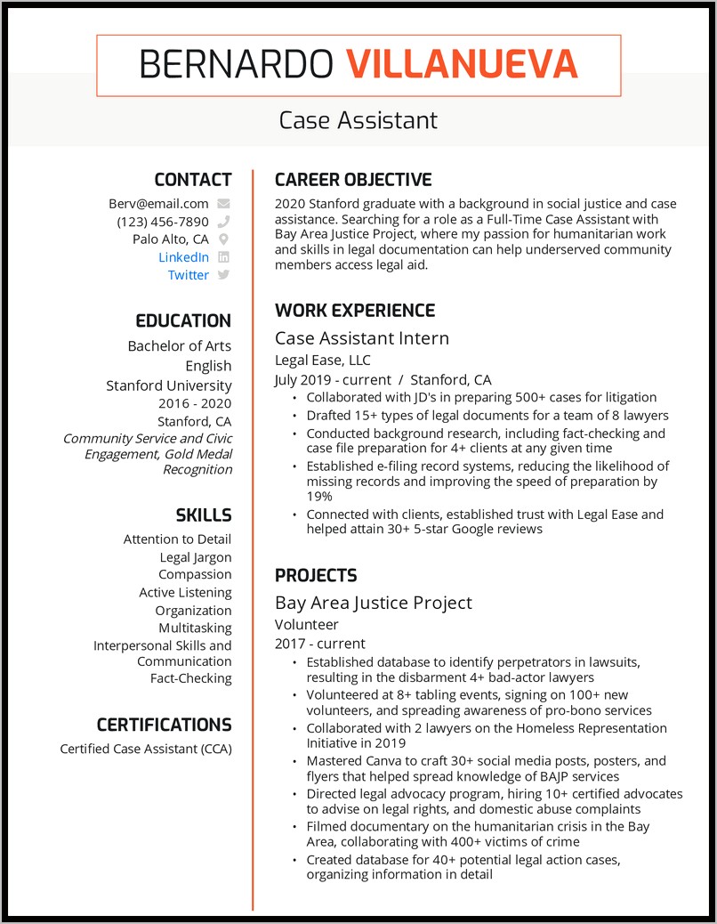 Resume Objective For Student Assistant